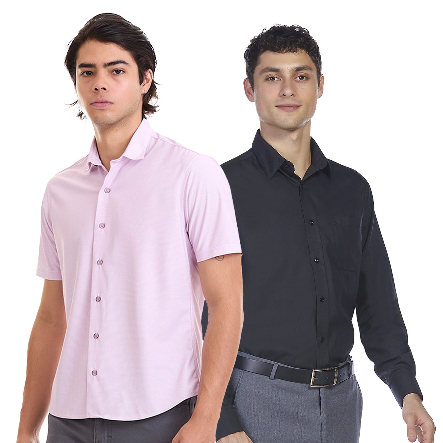 Set de Camisas Hombre 2 Colores Slim Fit Vittorio Forti