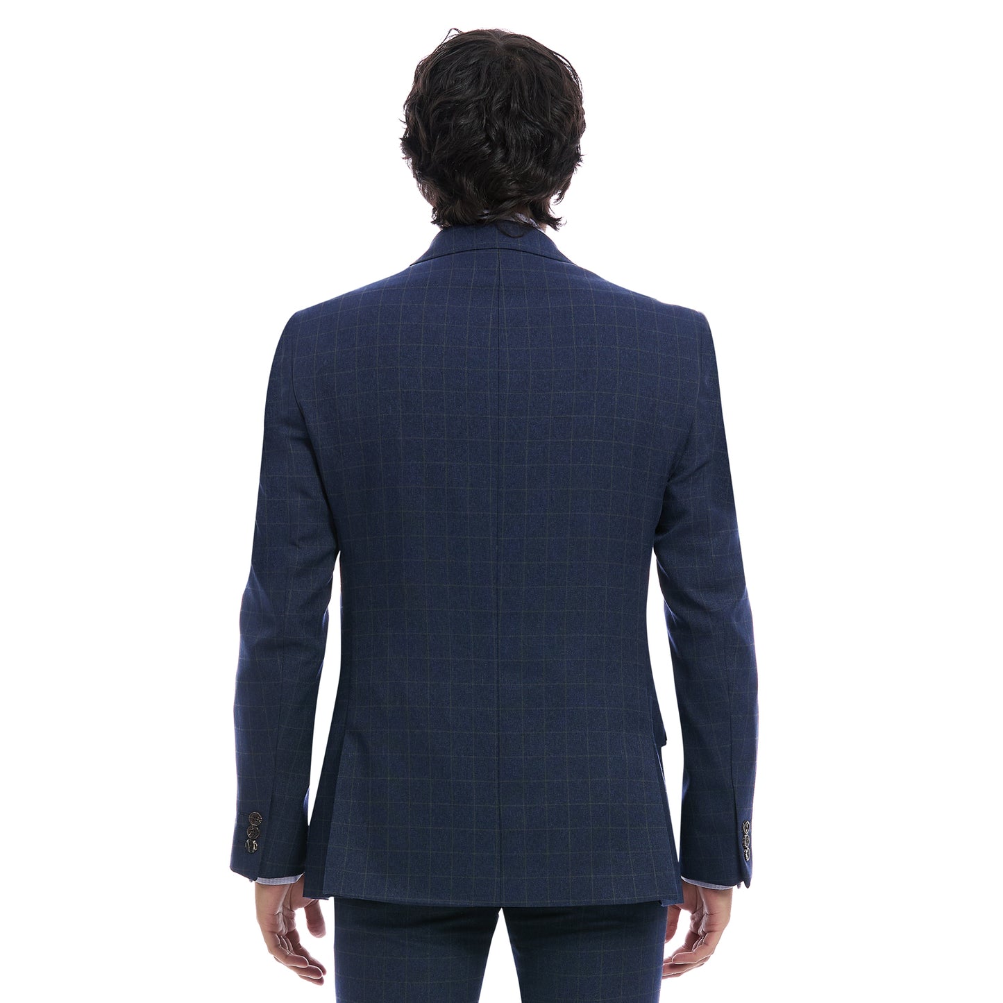Saco Formal Para Hombre A Cuadros Vista de Espalda