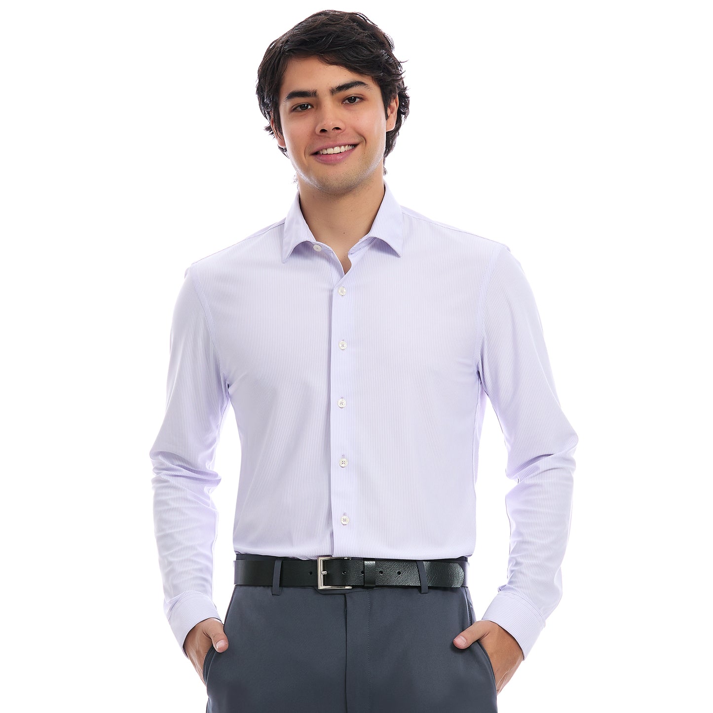 Camisa Formal Slim Fit Para Hombre A Cuadros