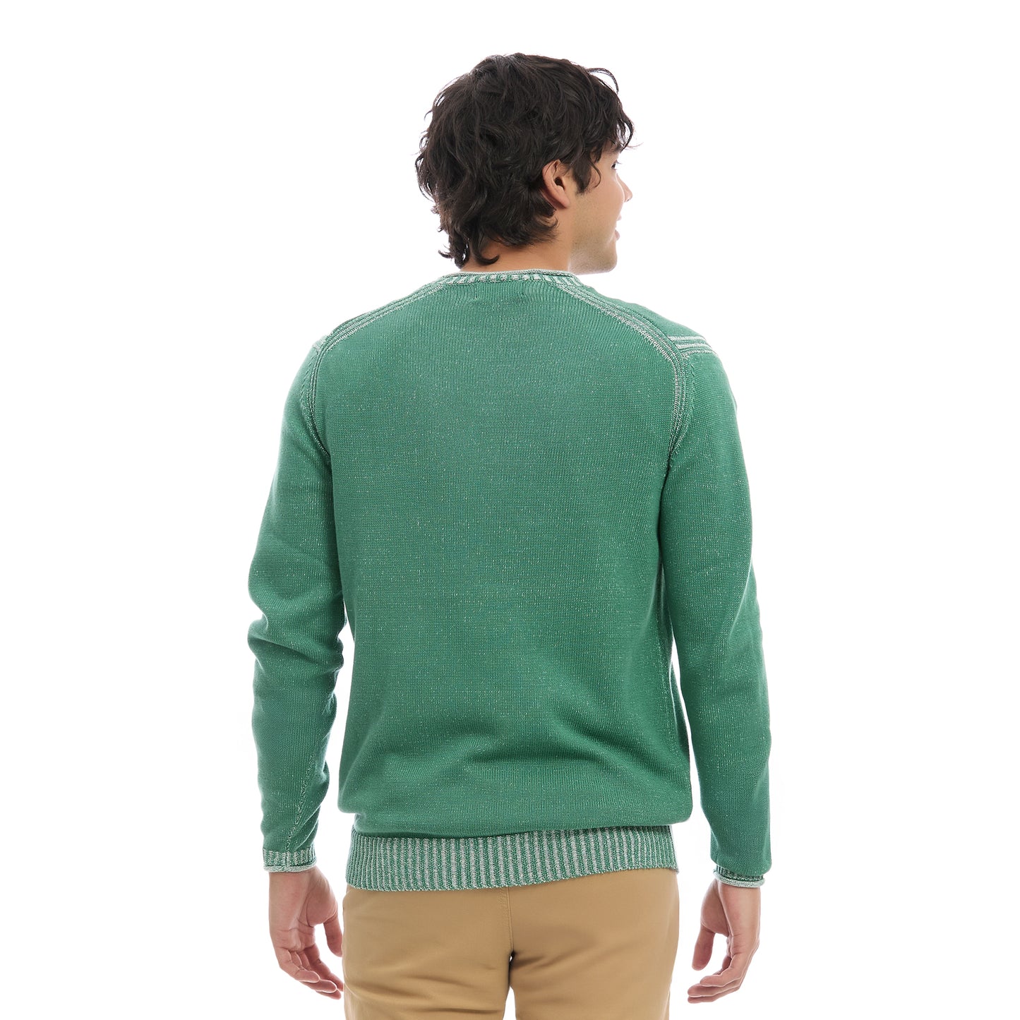 Suéter Slim Fit Caballero Manga Larga con Cuello Redondo