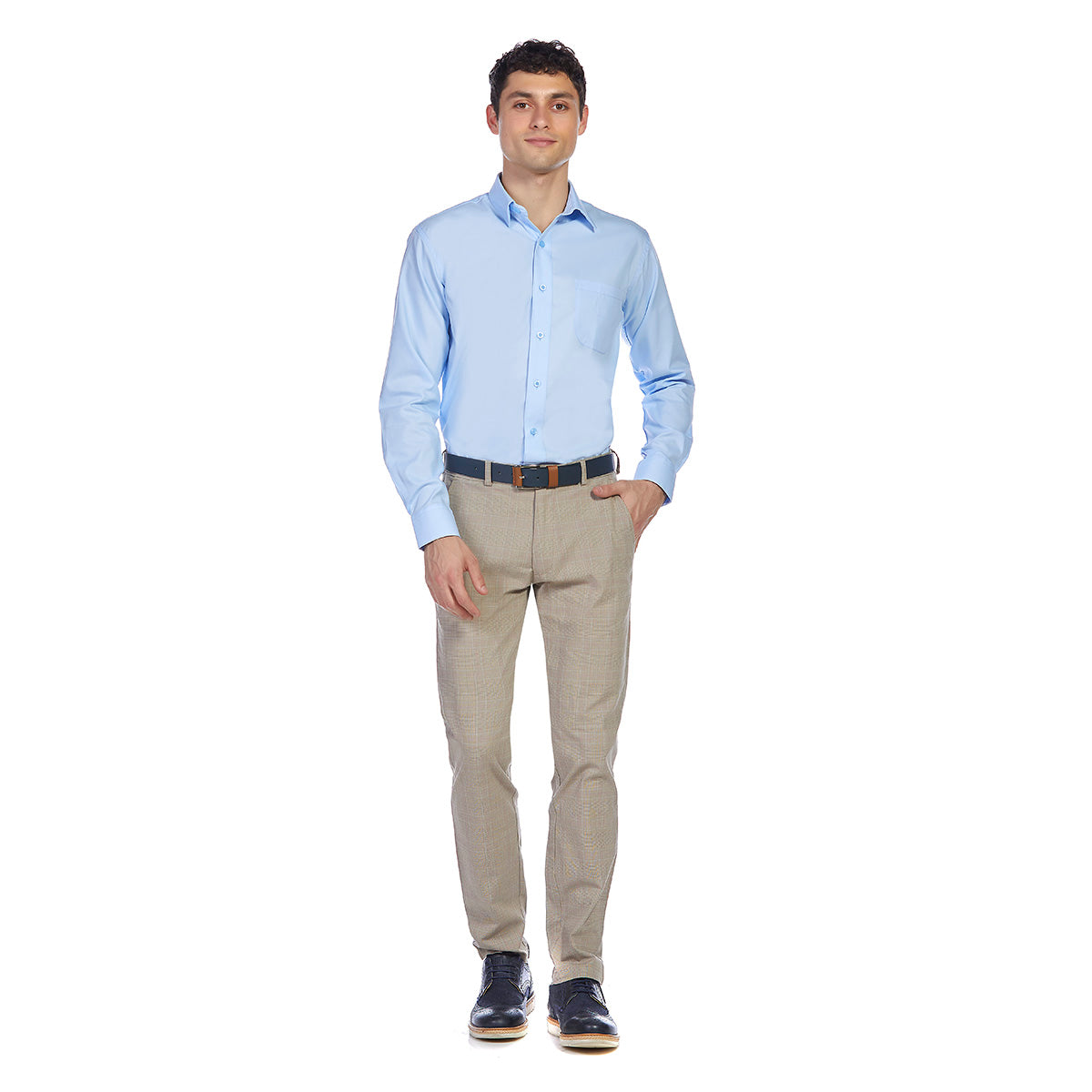 Camisa básica formal lisa Slim Fit