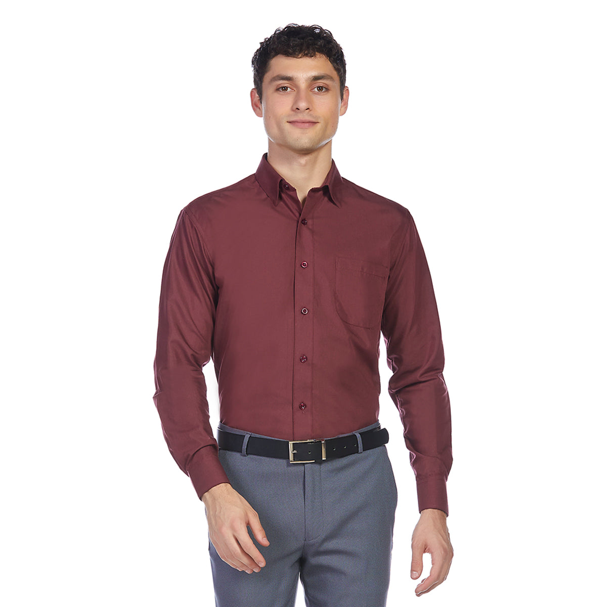 Camisa básica formal lisa Slim Fit