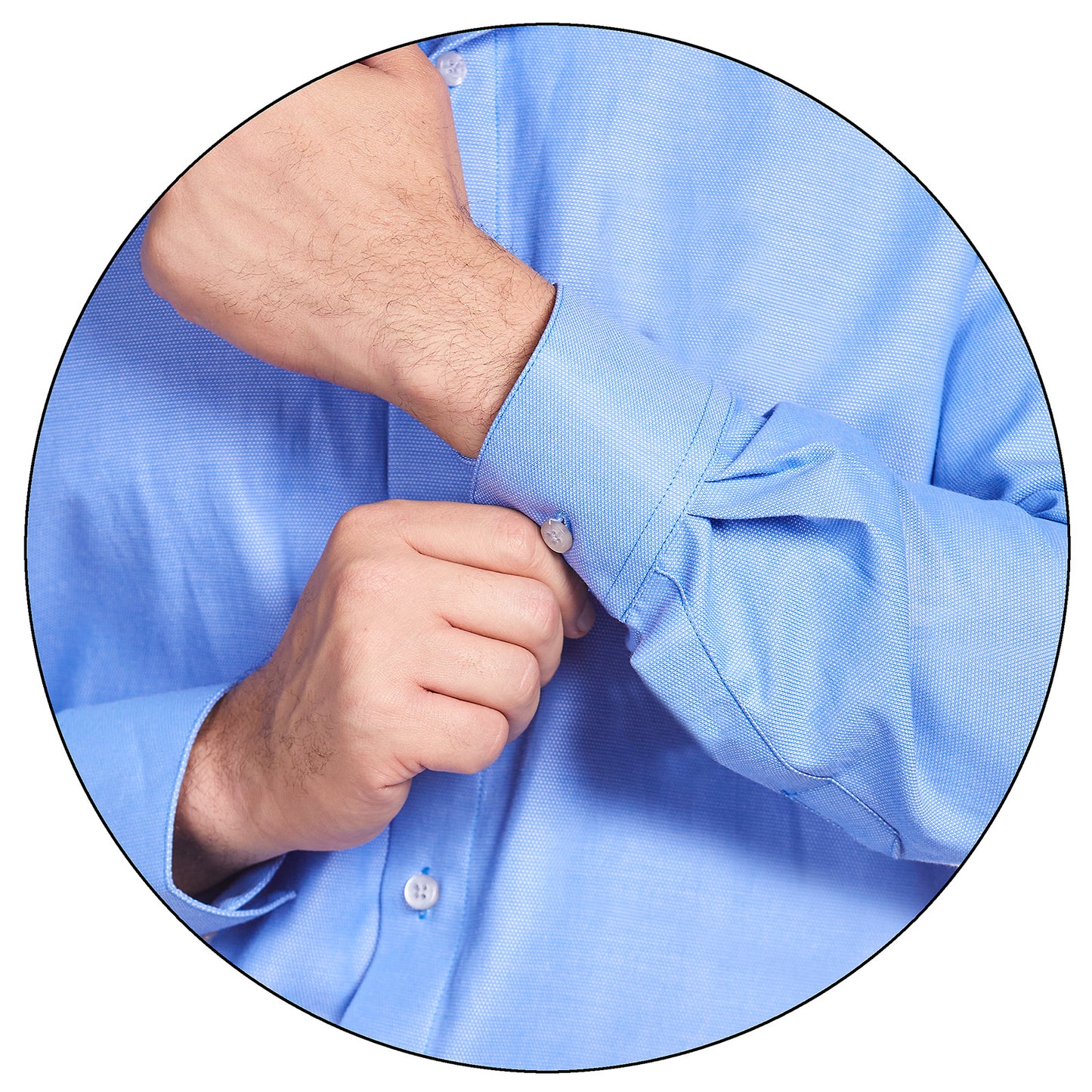 Camisa de vestir en tejido liso azul Slim Fit