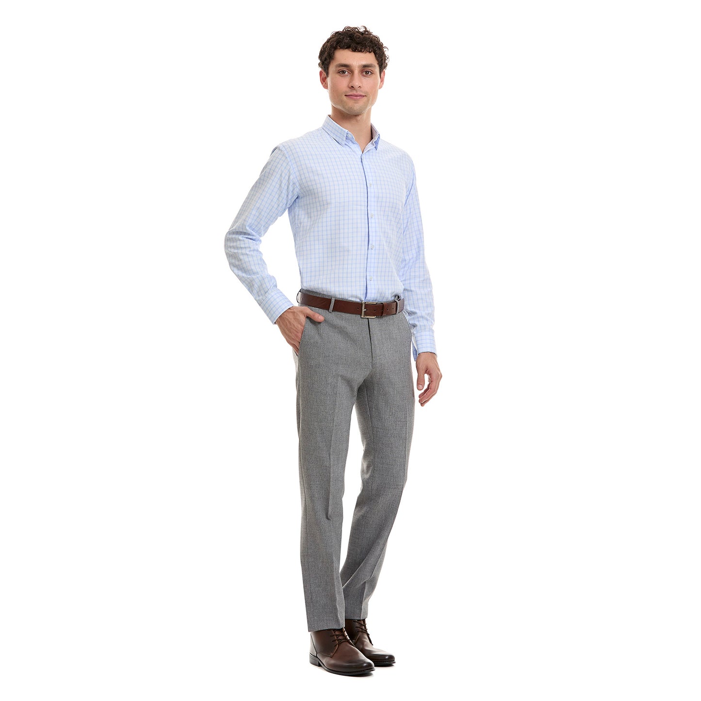 Camisa Formal Para Hombre Fit Slim A Cuadros