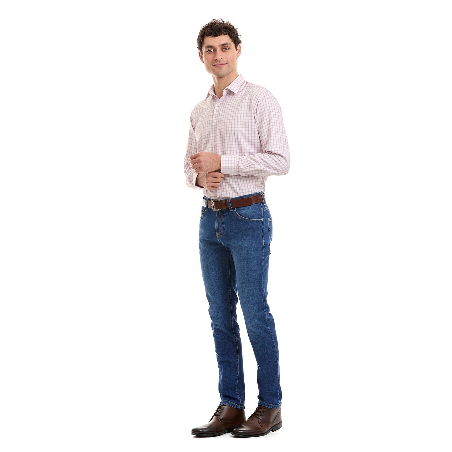 Camisa Formal Para Hombre Fit Slim A Cuadros