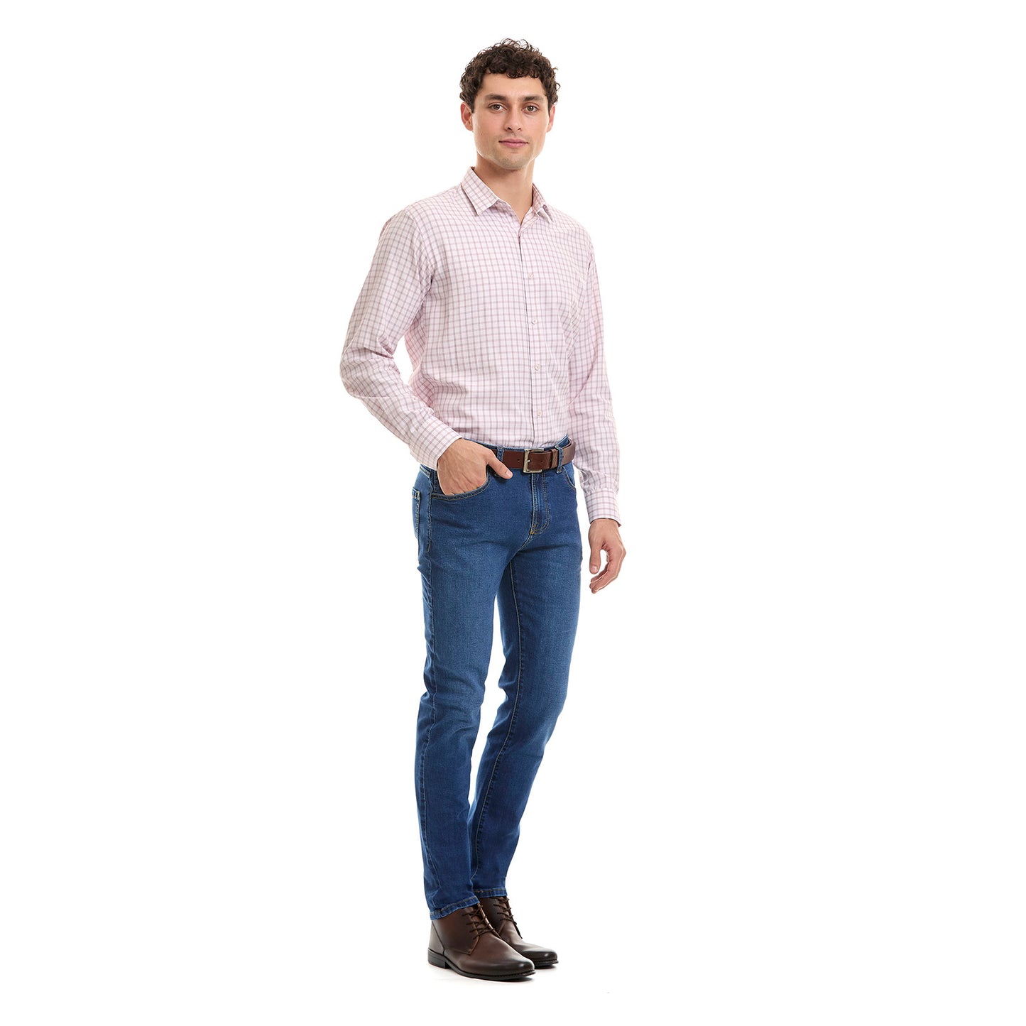 Camisa Formal Para Hombre Fit Slim A Cuadros