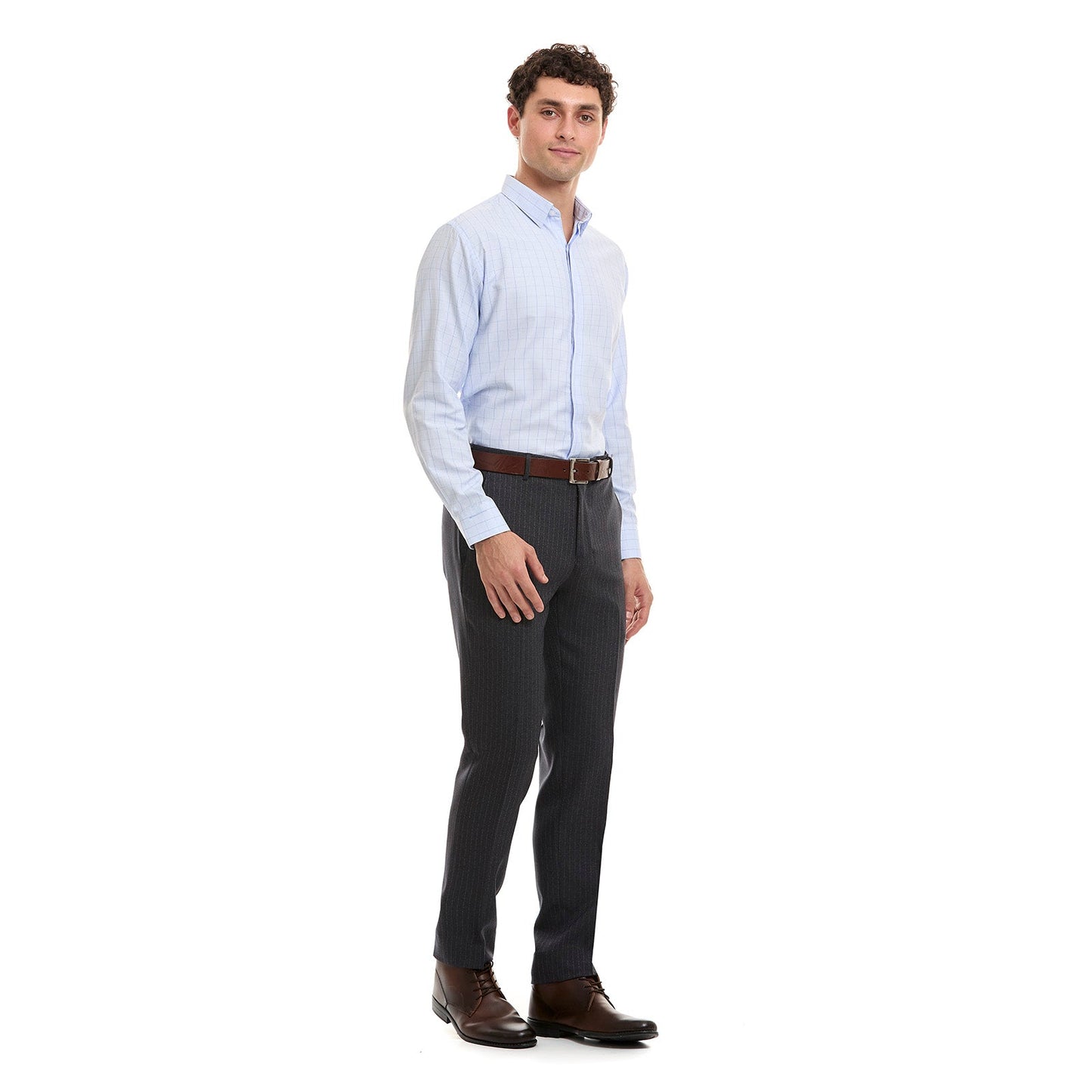 Camisa para caballero Fit Slim A Cuadros Botonadura Oculta