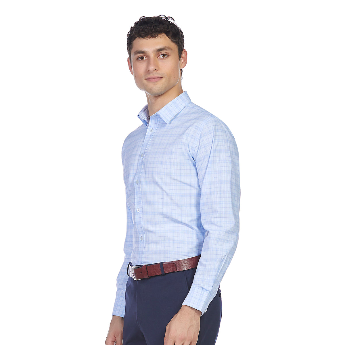 Camisa de vestir en tejido a cuadros Slim Fit