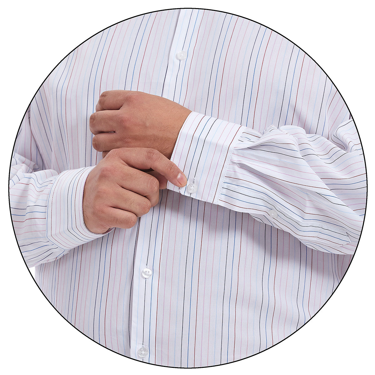 Camisa de vestir en tejido a rayas multicolor Tallas Extra