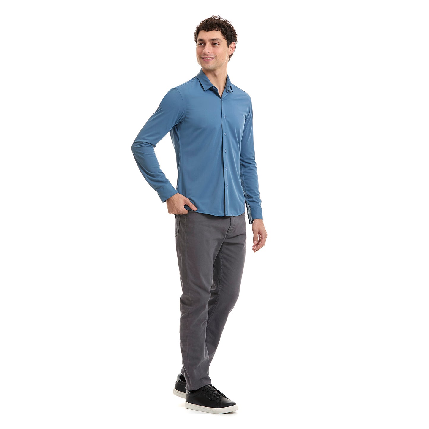 Camisa Business Casual Extra Slim Manga Larga