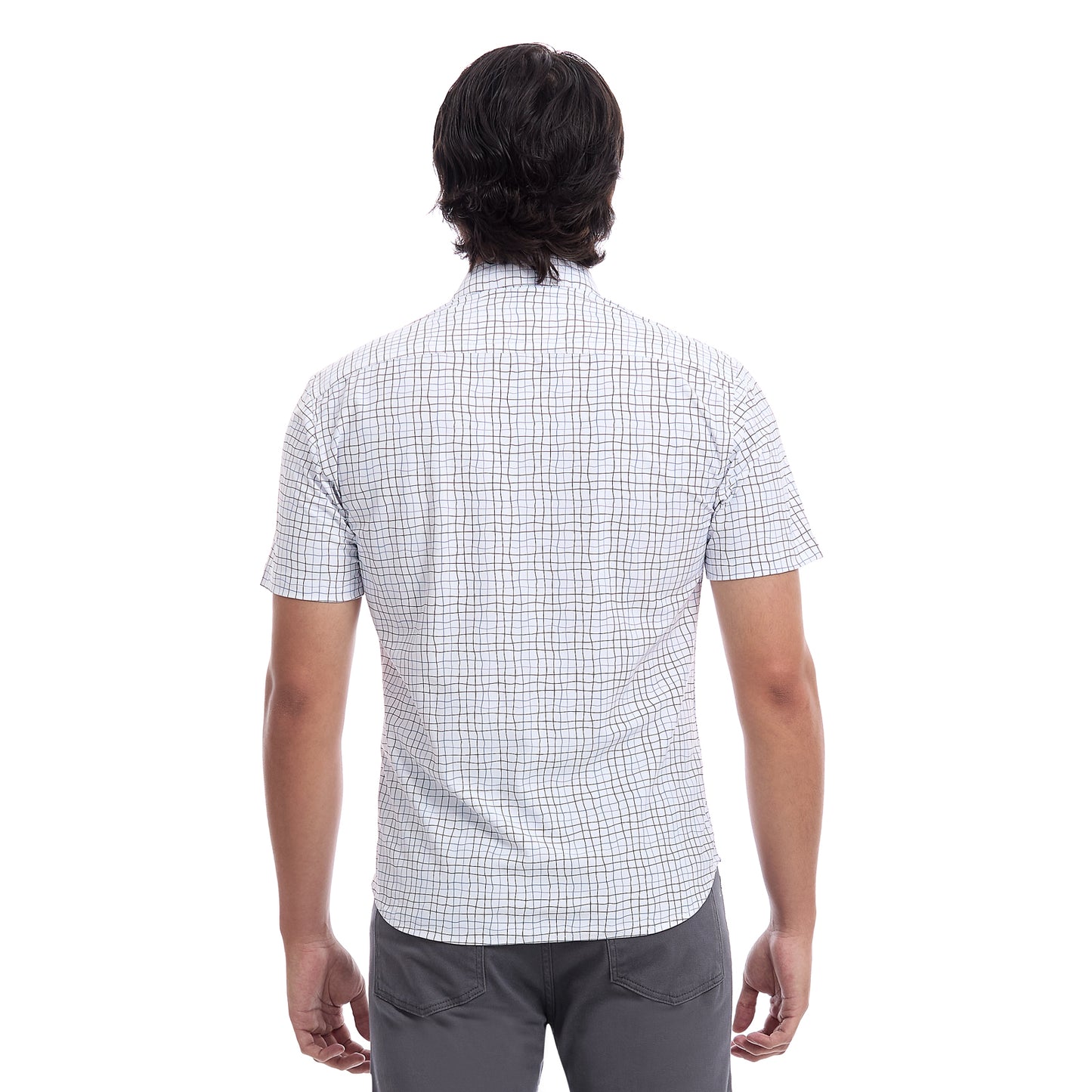 Camisa formal Fit Extra Slim en tejido de poliéster a cuadros