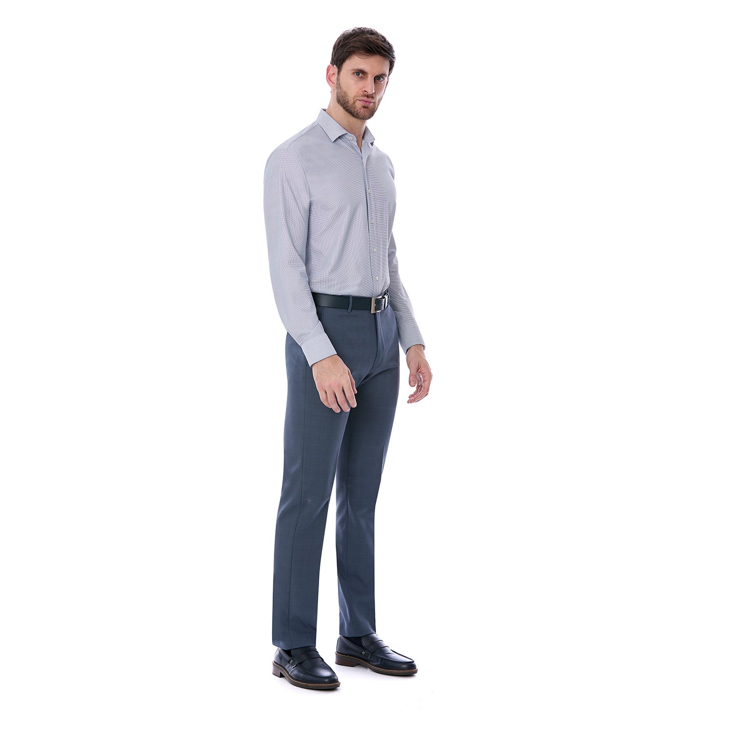 Camisa Formal Slim Fit Micro Pata de Gallo para Hombre