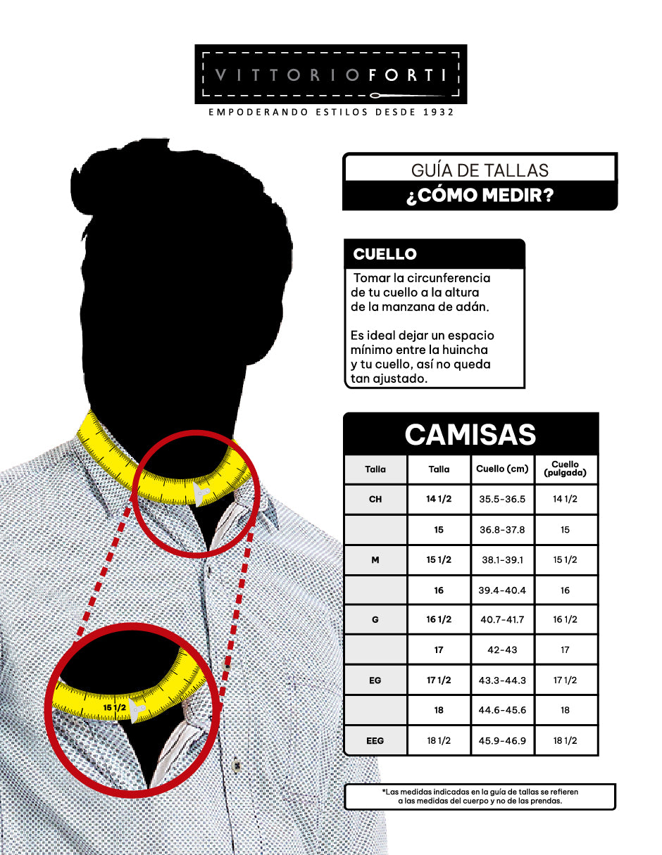 Camisa de Vestir para Hombre Fit Slim Manga Larga