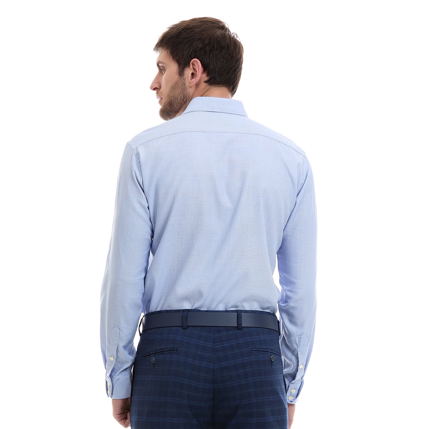 Camisa Slim Fit Vittorio Forti Bambú Azul