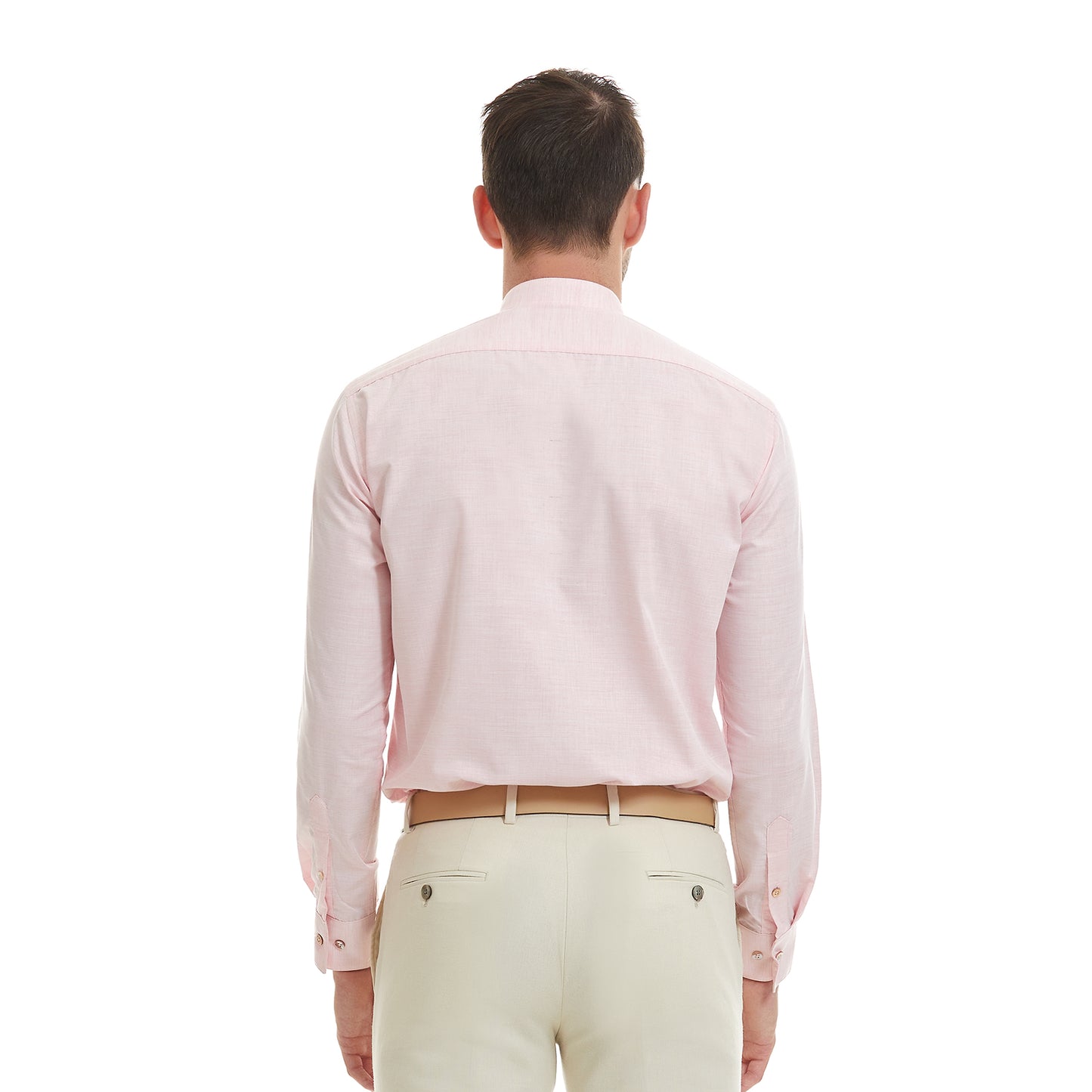 Camisa Para Caballero Cuello Mao Lisa Slim Fit