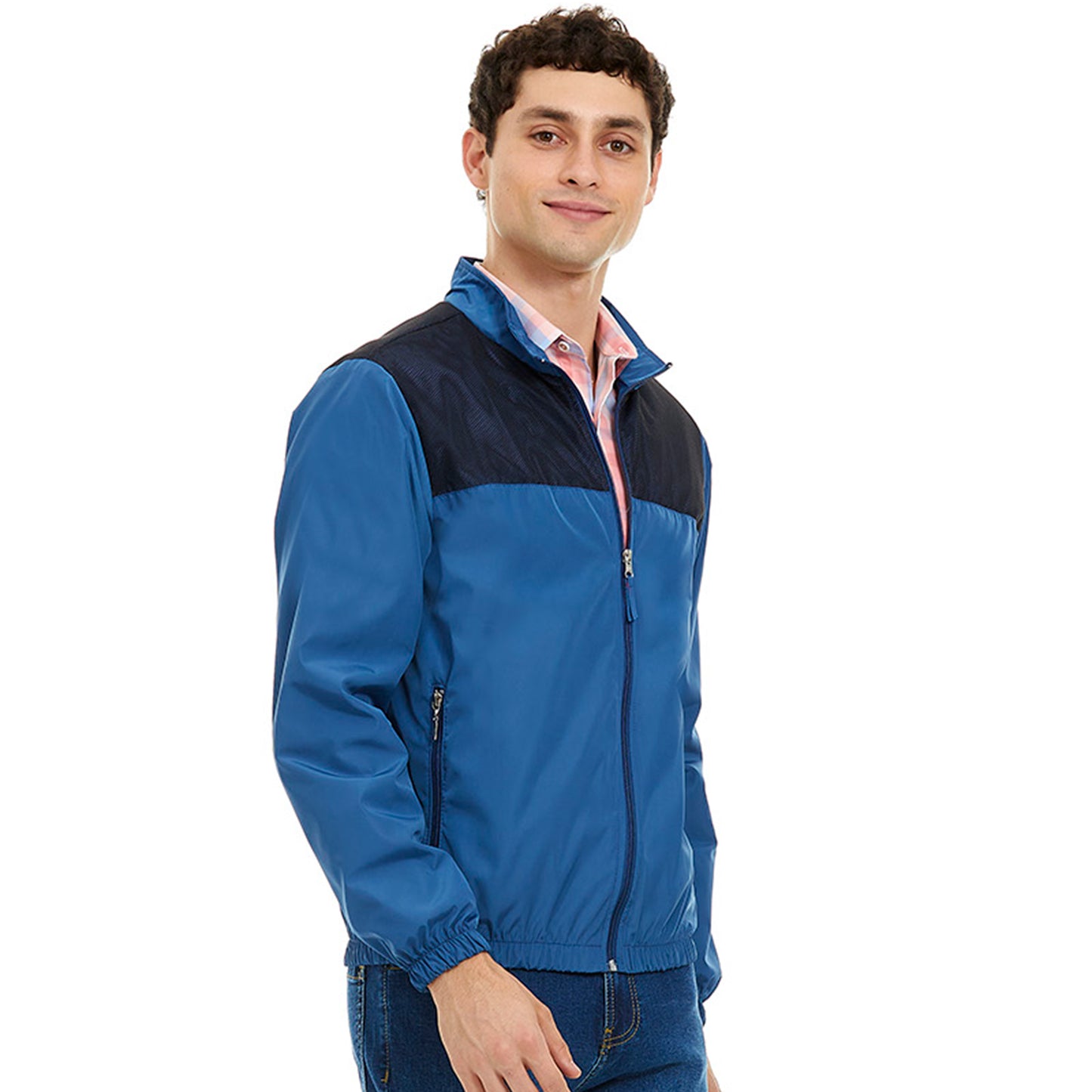 Chamarra Casual Para Caballerp con zipper delantero y bolsillos