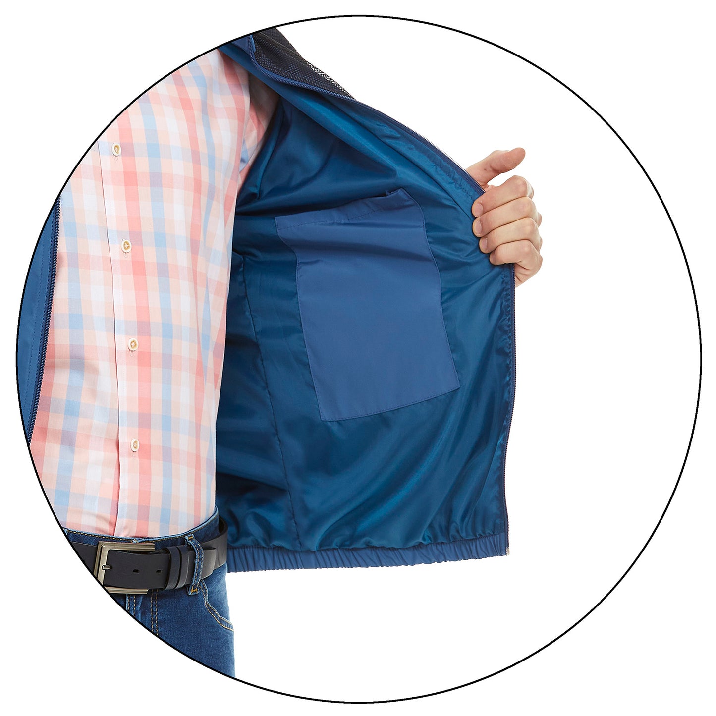 Chamarra Casual Para Caballerp con zipper delantero y bolsillos