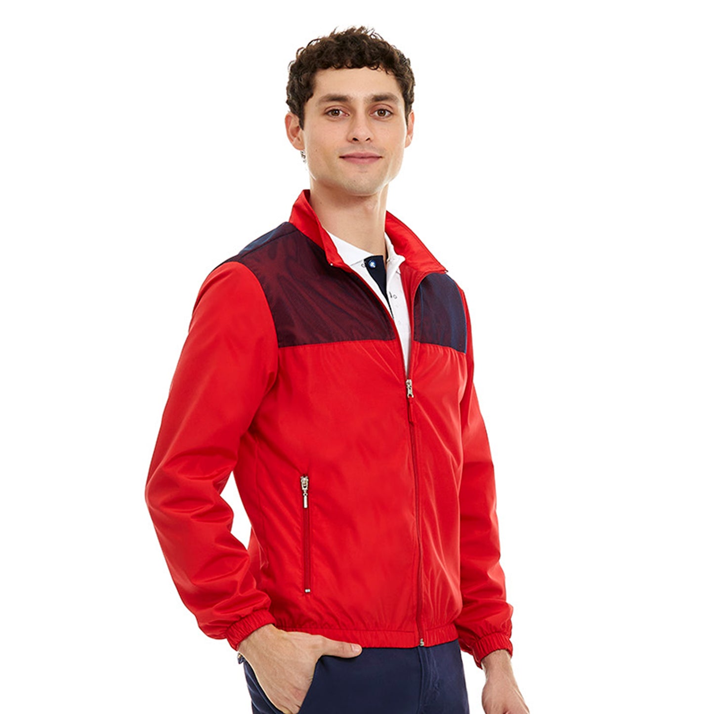 Chamarra Casual Para Caballerp con zipper delantero y bolsillos