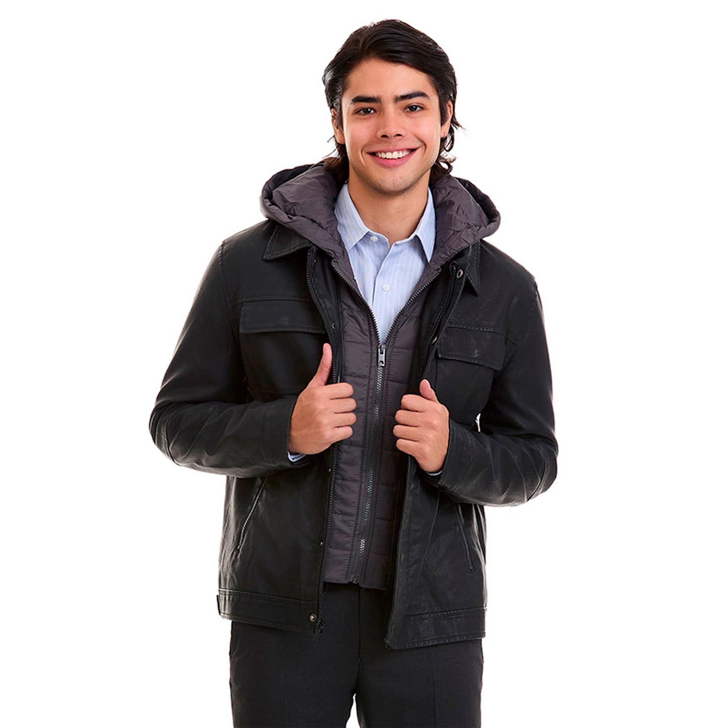 Chamarra Casual para Hombre Slim Fit Doble Cierre