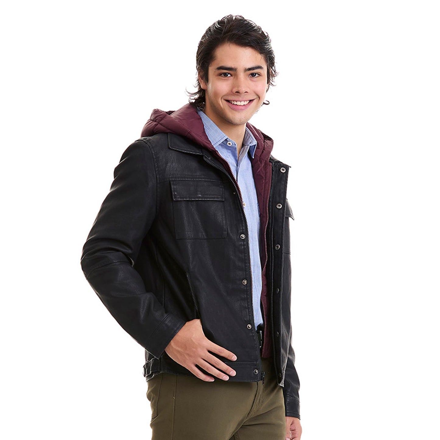 Chamarra Casual para Hombre Slim Fit Doble Cierre