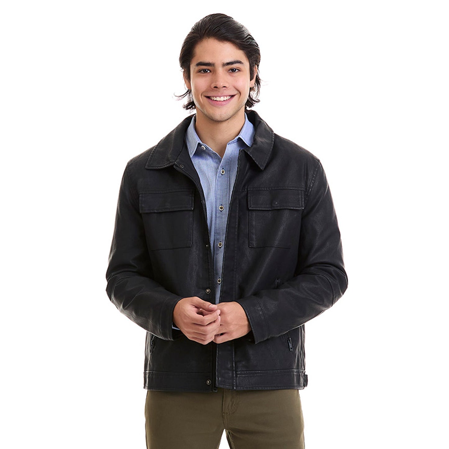 Chamarra Casual para Hombre Slim Fit Doble Cierre