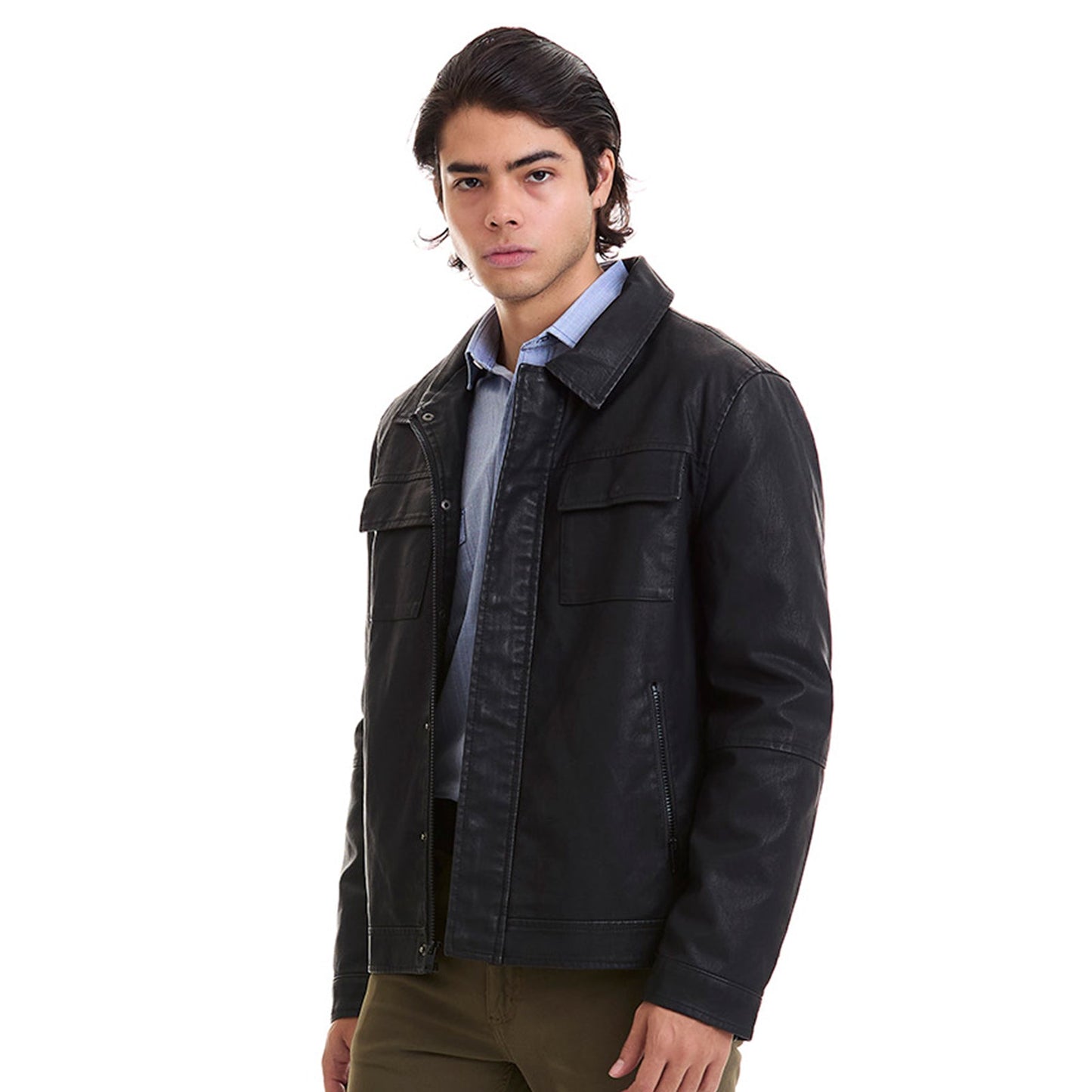 Chamarra Casual para Hombre Slim Fit Doble Cierre