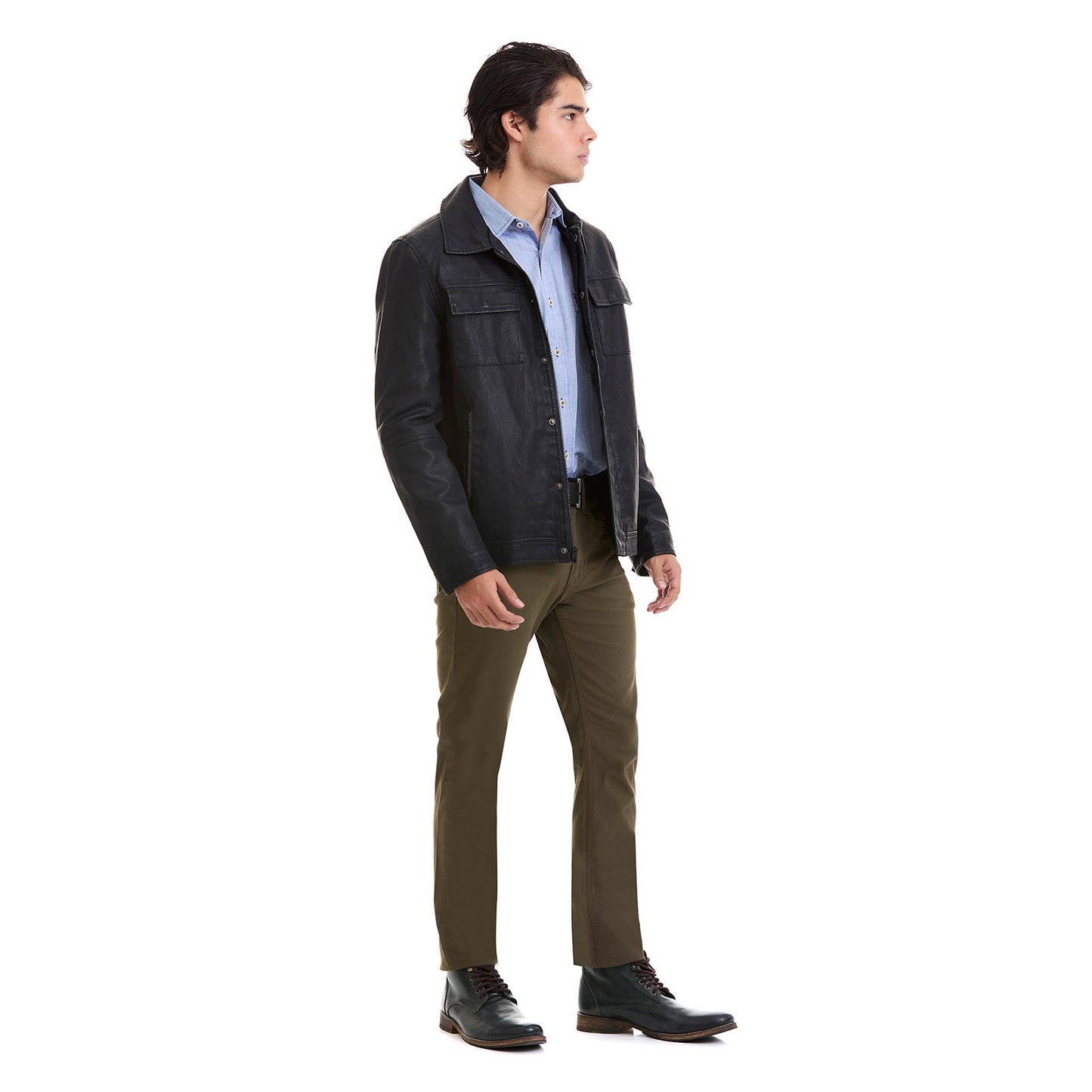 Chamarra Casual para Hombre Slim Fit Doble Cierre