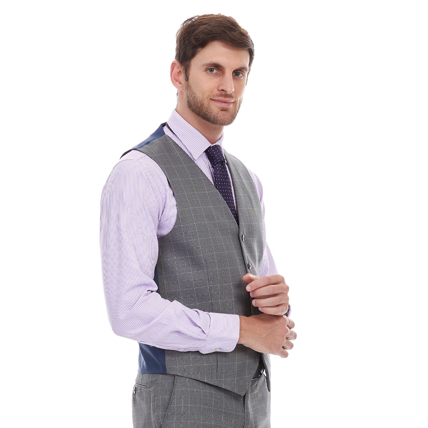 Chaleco Separates Slim Fit en tejido A Cuadros