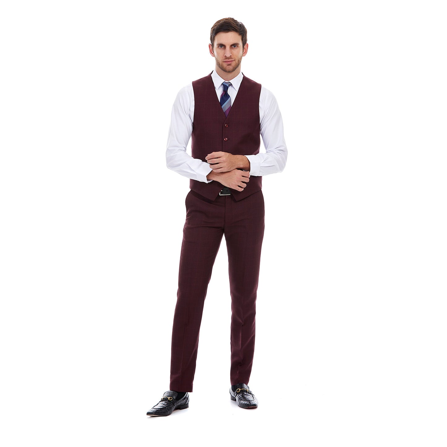 Chaleco Separates Slim Fit en tejido A Cuadros