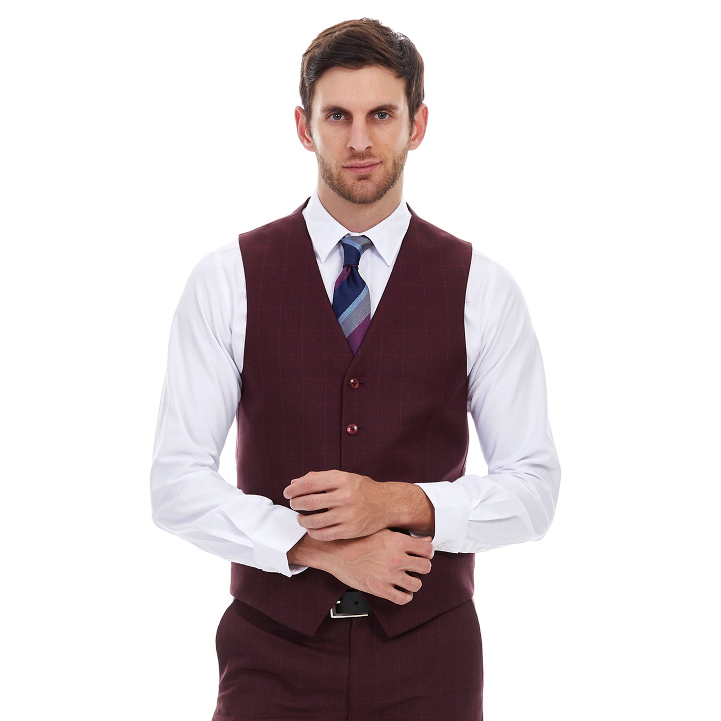 Chaleco Separates Slim Fit en tejido A Cuadros