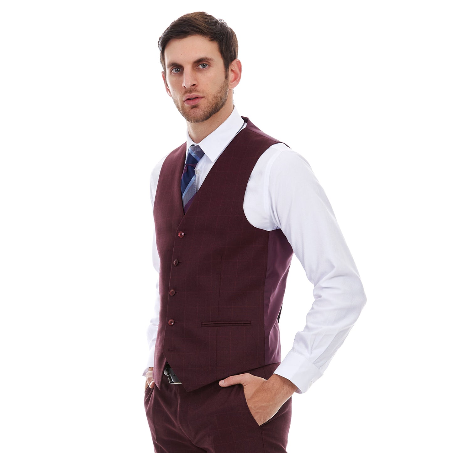 Chaleco Separates Slim Fit en tejido A Cuadros