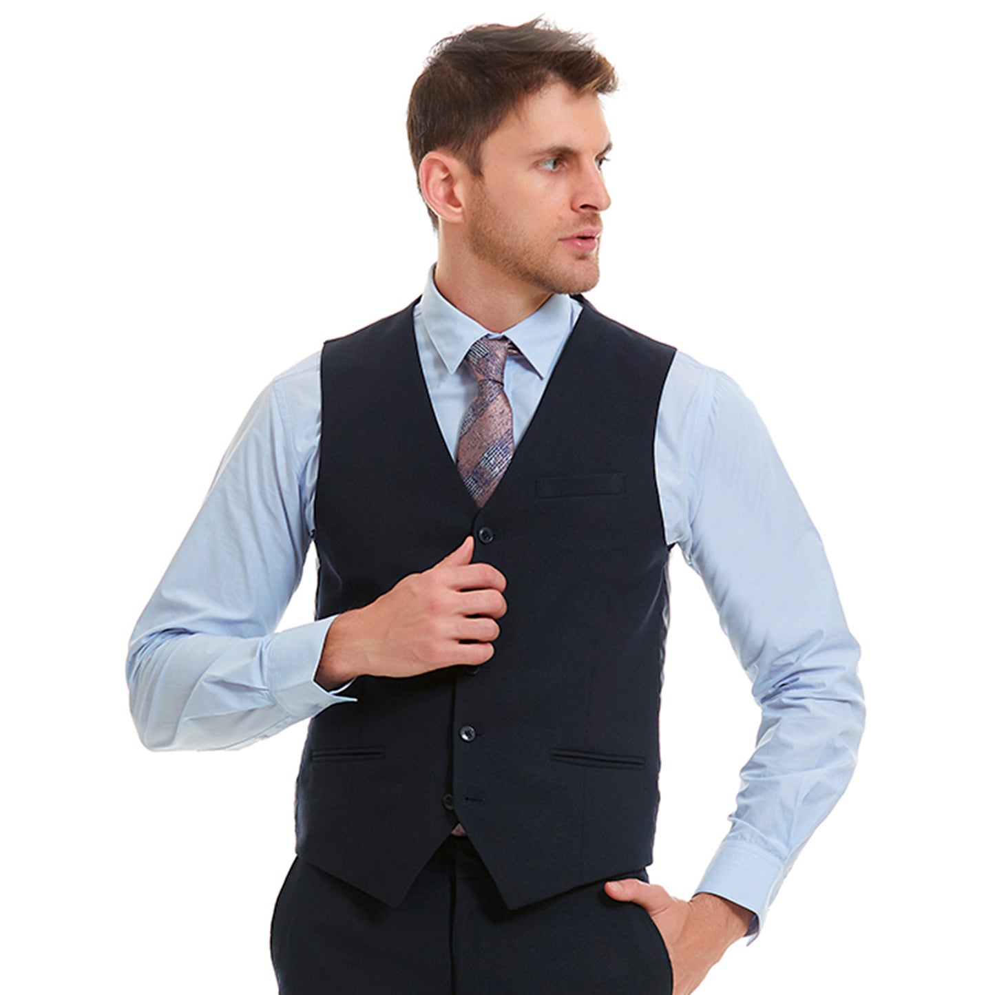 Chaleco separates en tejido liso Slim Fit