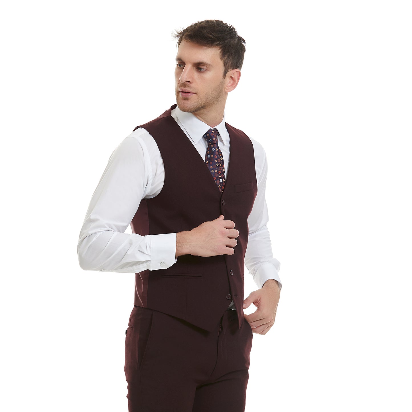 Chaleco separates en tejido liso Slim Fit