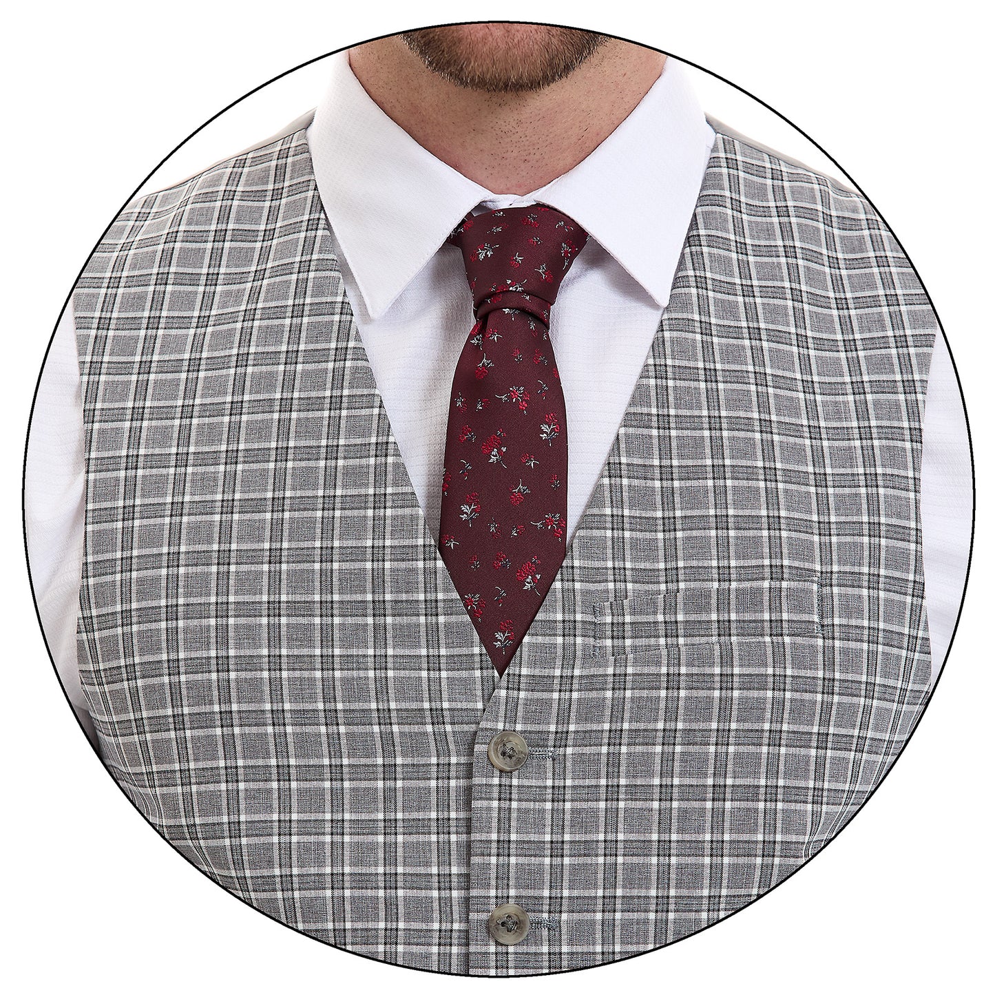 Chaleco Slim Fit Vittorio Forti Separate Cuadros Gris