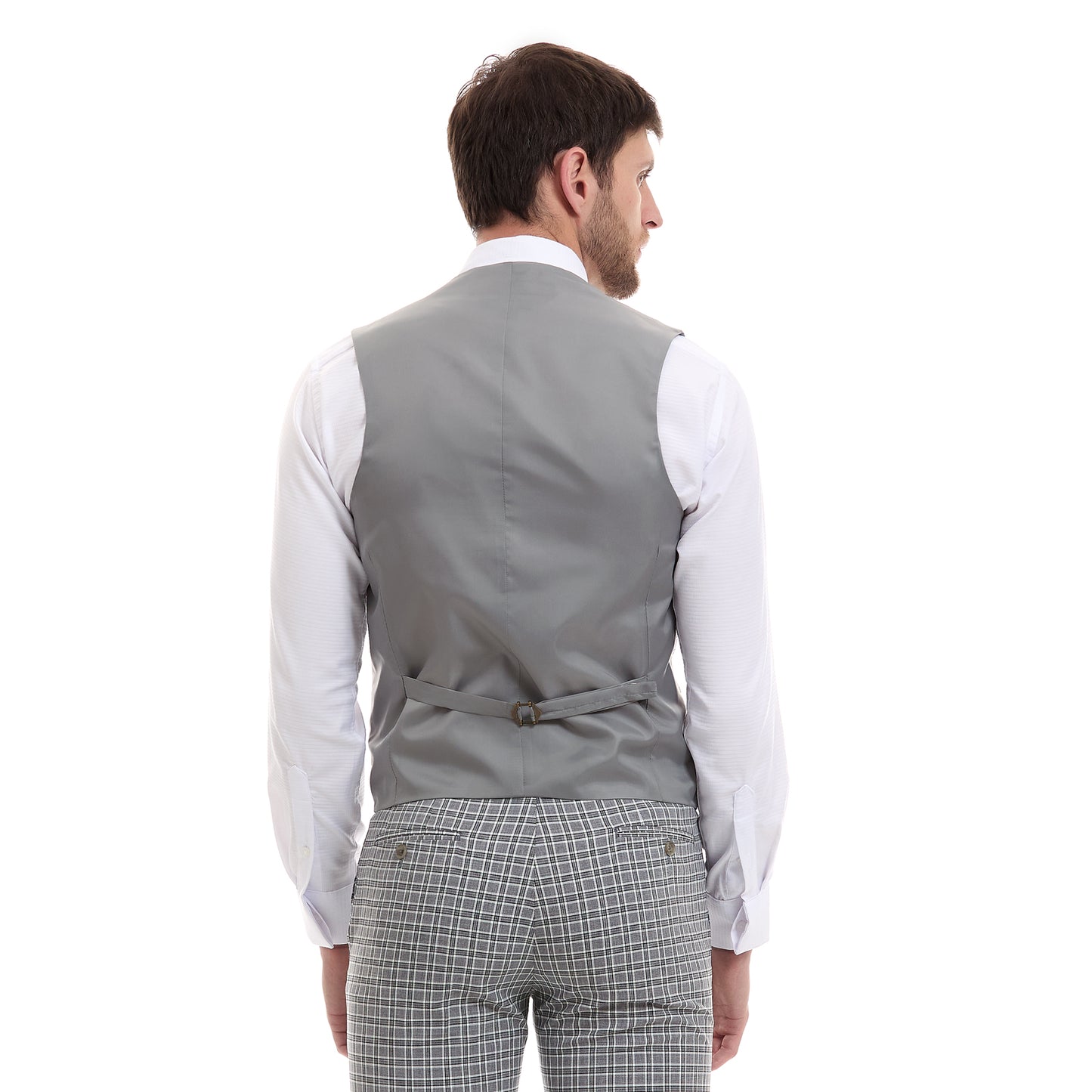 Chaleco Slim Fit Vittorio Forti Separate Cuadros Gris