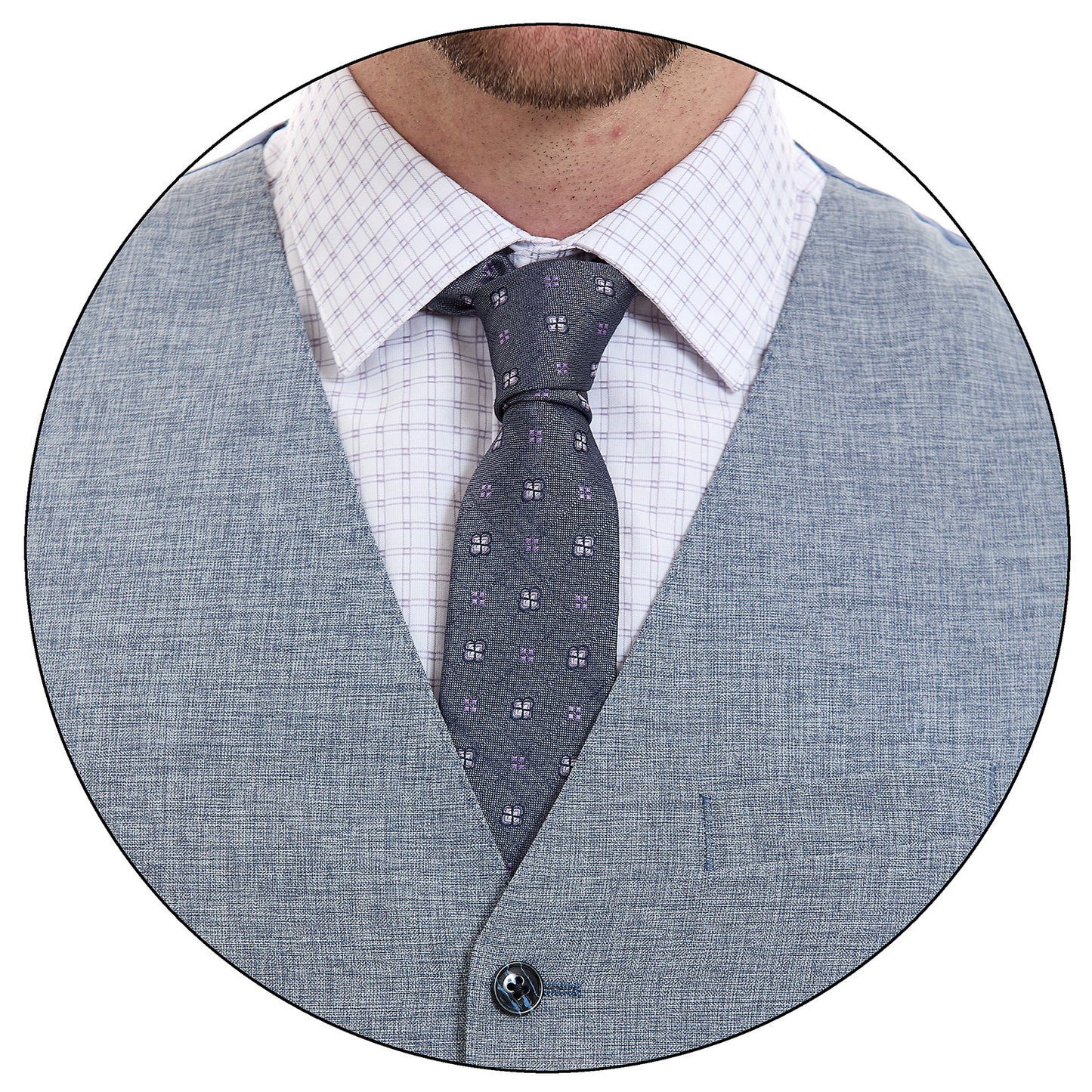 Chaleco Separate Slim Fit Azul Vittorio Forti 5 Botones