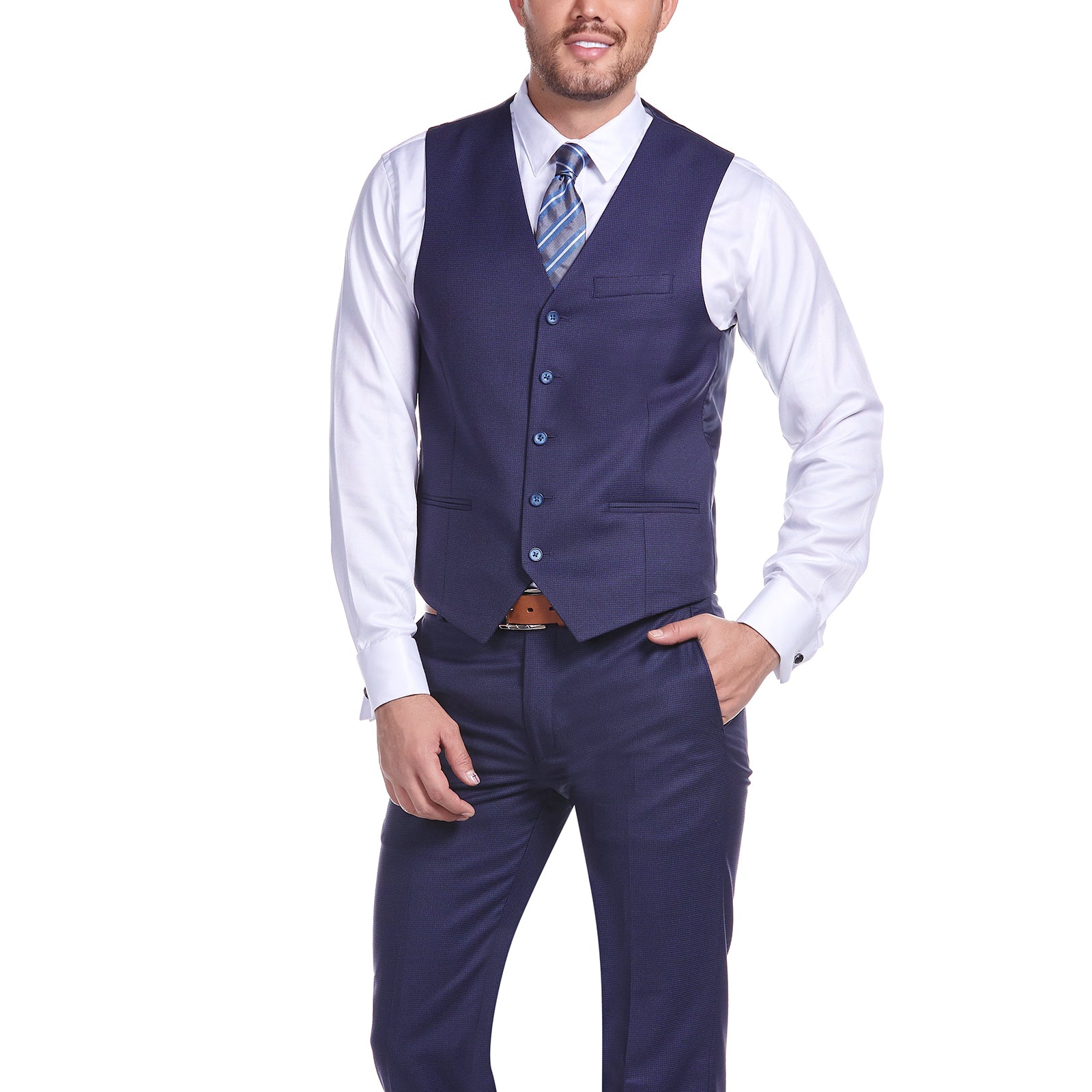 Traje Azul Chaleco De Vestir Caballero Chaleco Separates Slim Fit