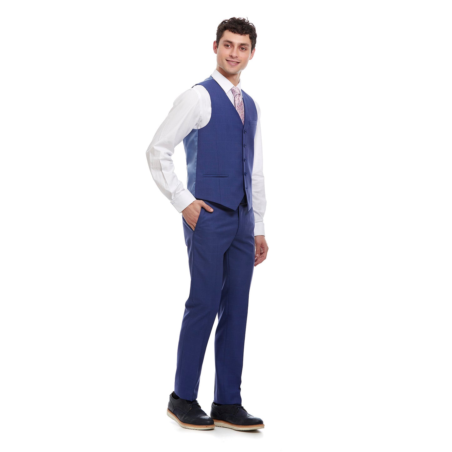 Chaleco Para Caballero Slim Fit en Tejido A Cuadros