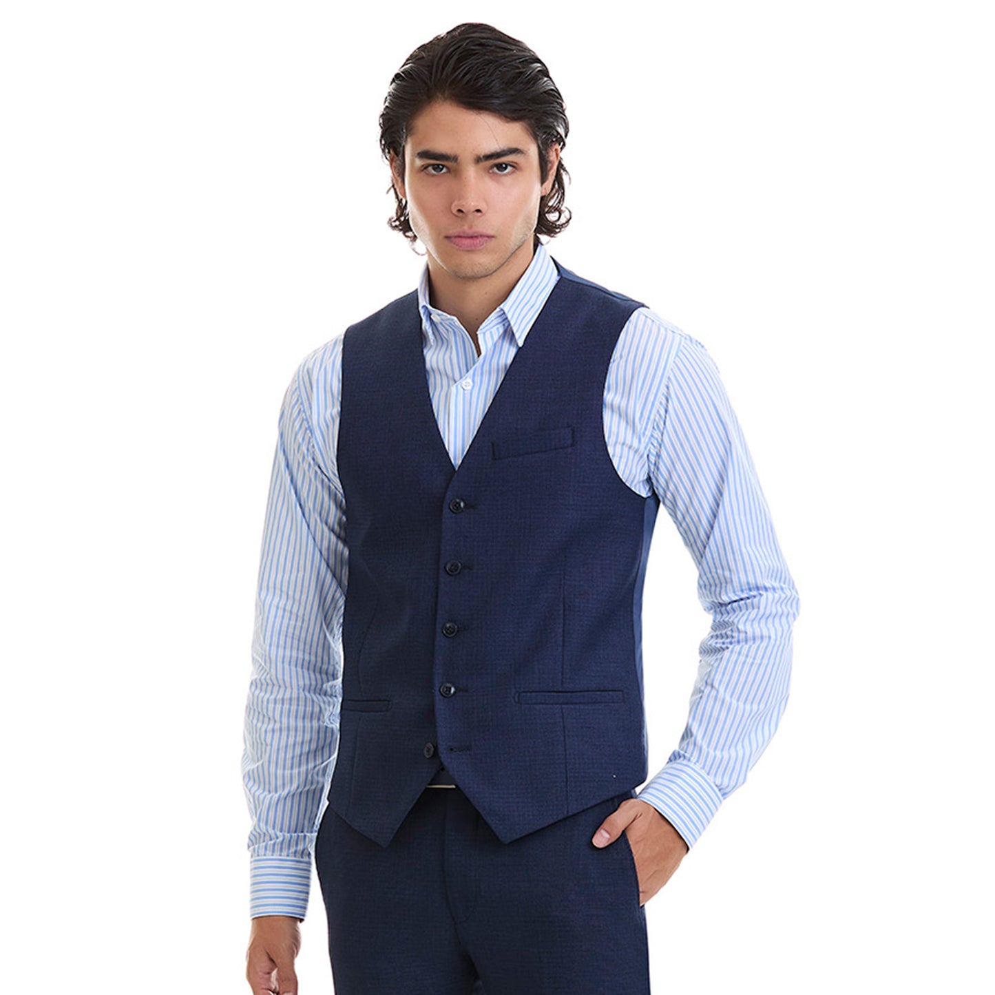 Chaleco Separates Para Hombre  Slim Fit Recto 5 Botones