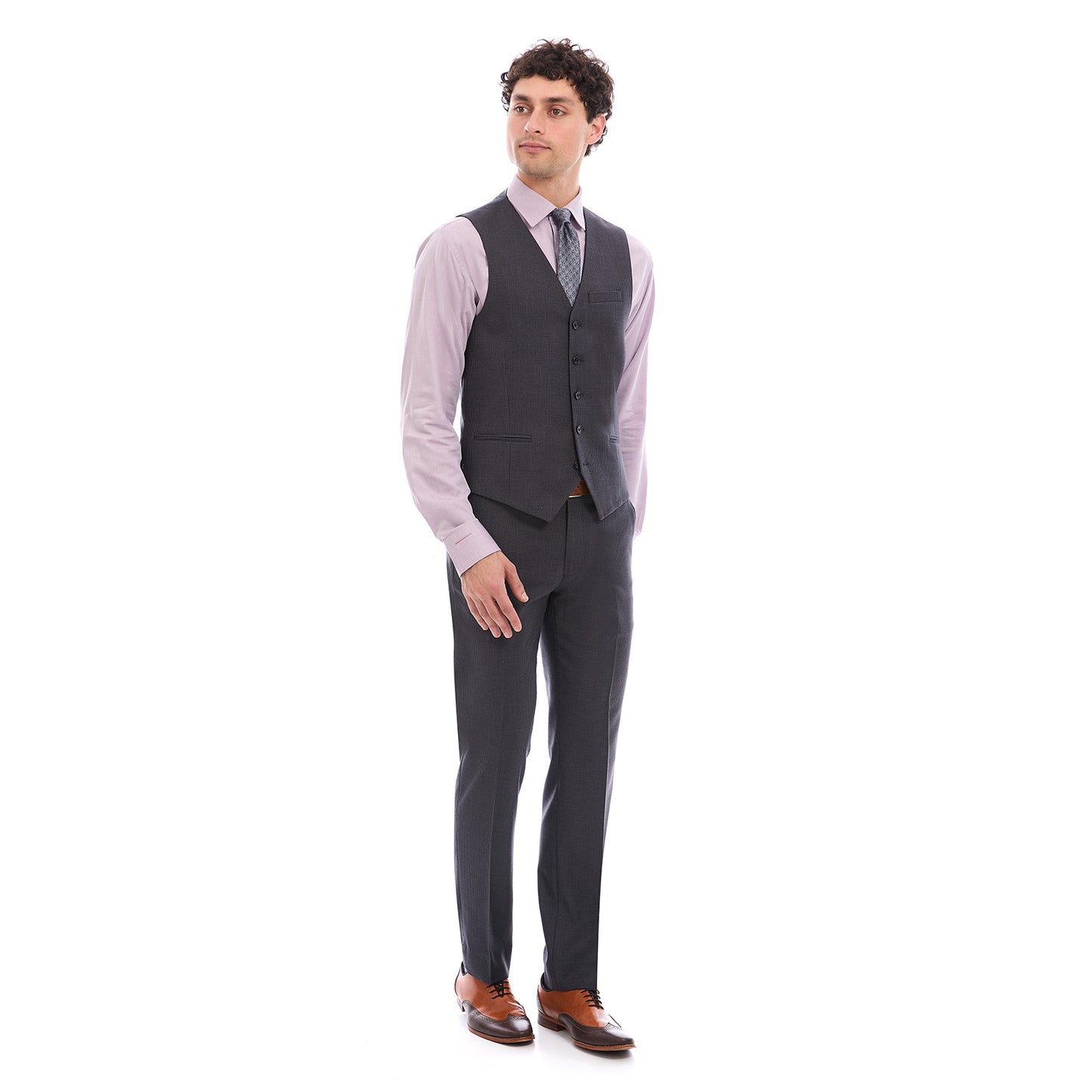 Chaleco Separate Slim Fit para Caballero A Mini Cuadros Vittorio Forti