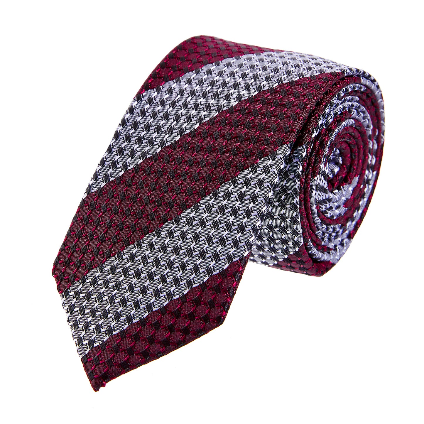 Corbata en tejido jacquard de seda con motivos a rayas Vittorio Forti