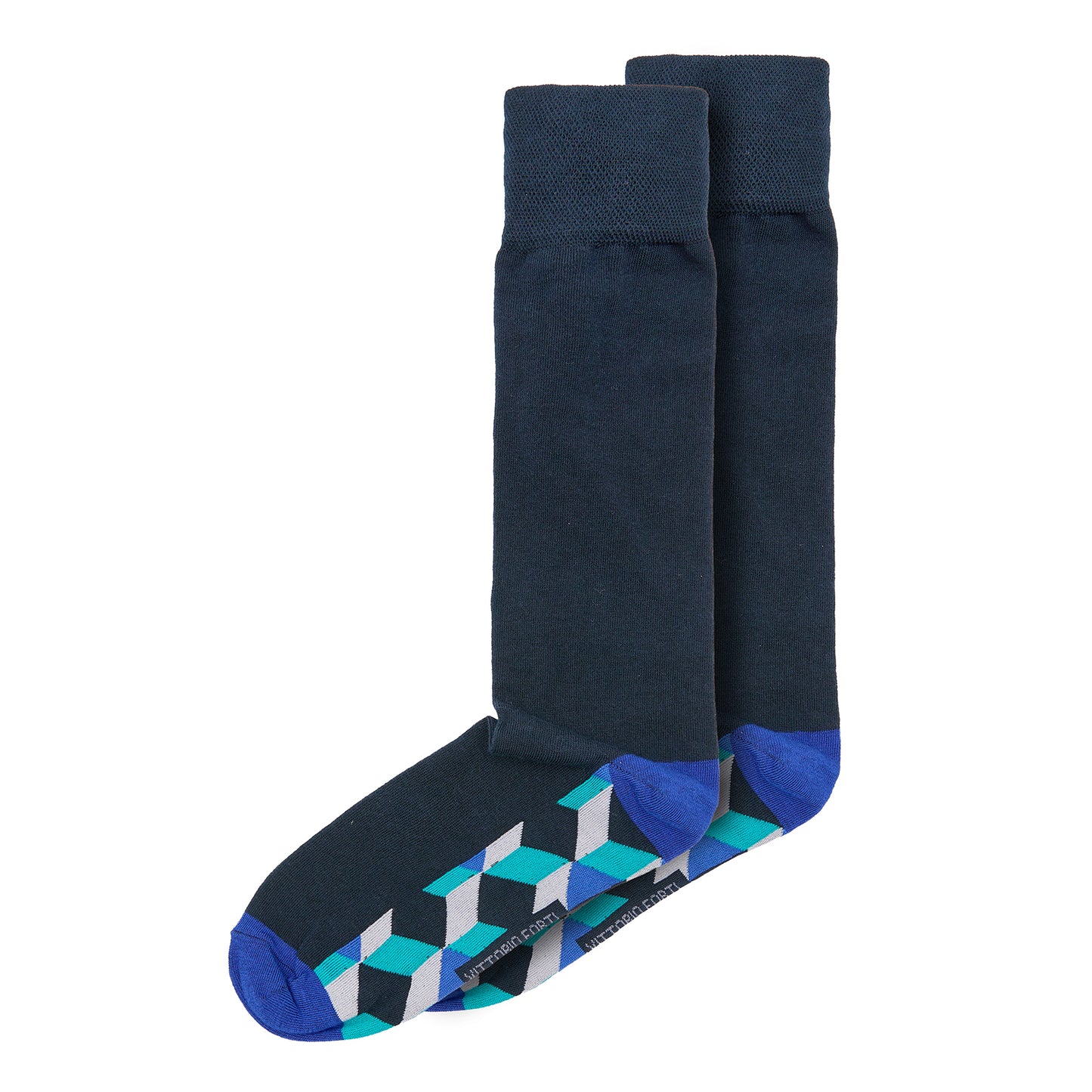 Calcetin de Moda pata Caballero con Diseño de Cubo