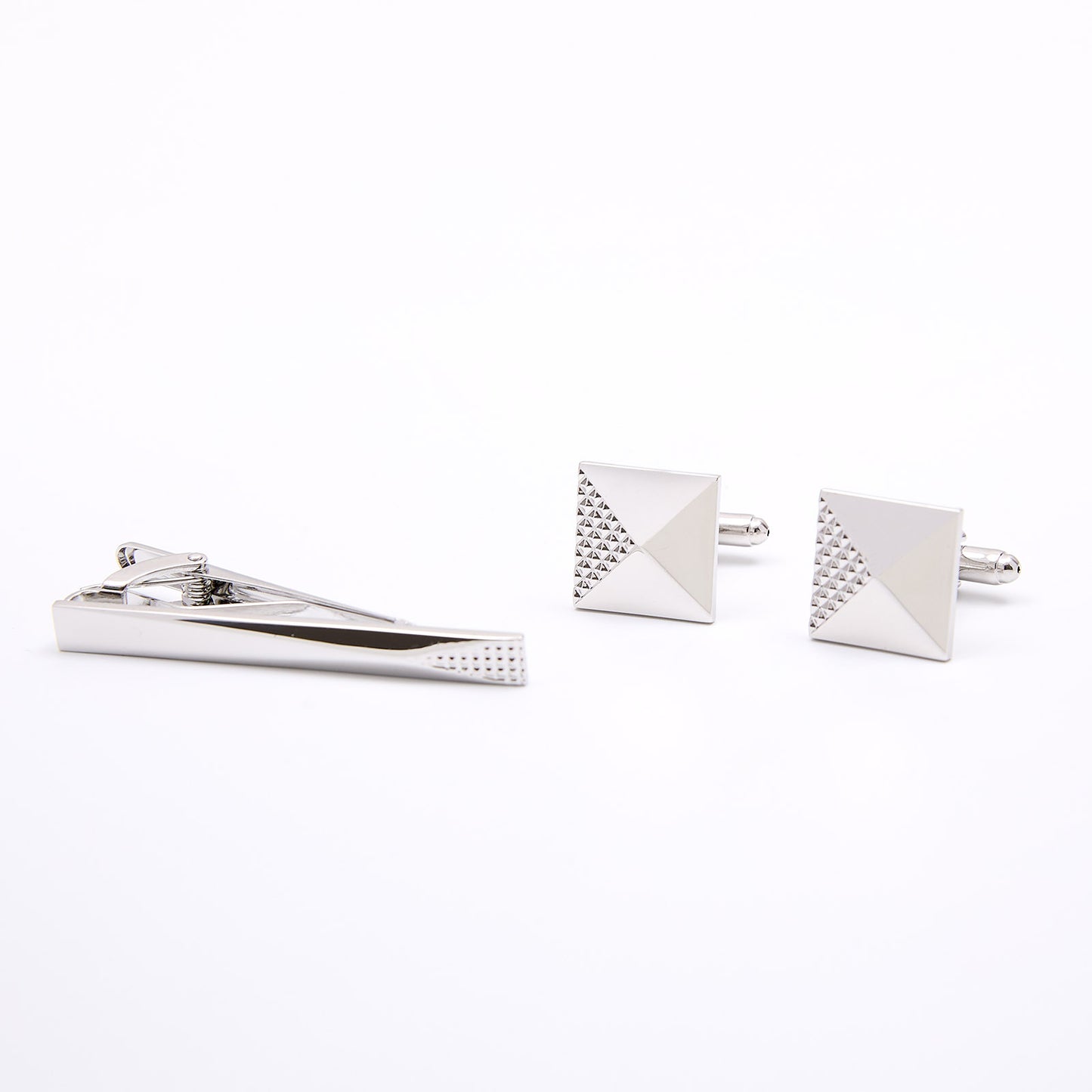 Kit de mancuernillas para puños y pisacorbata de acero inoxidable