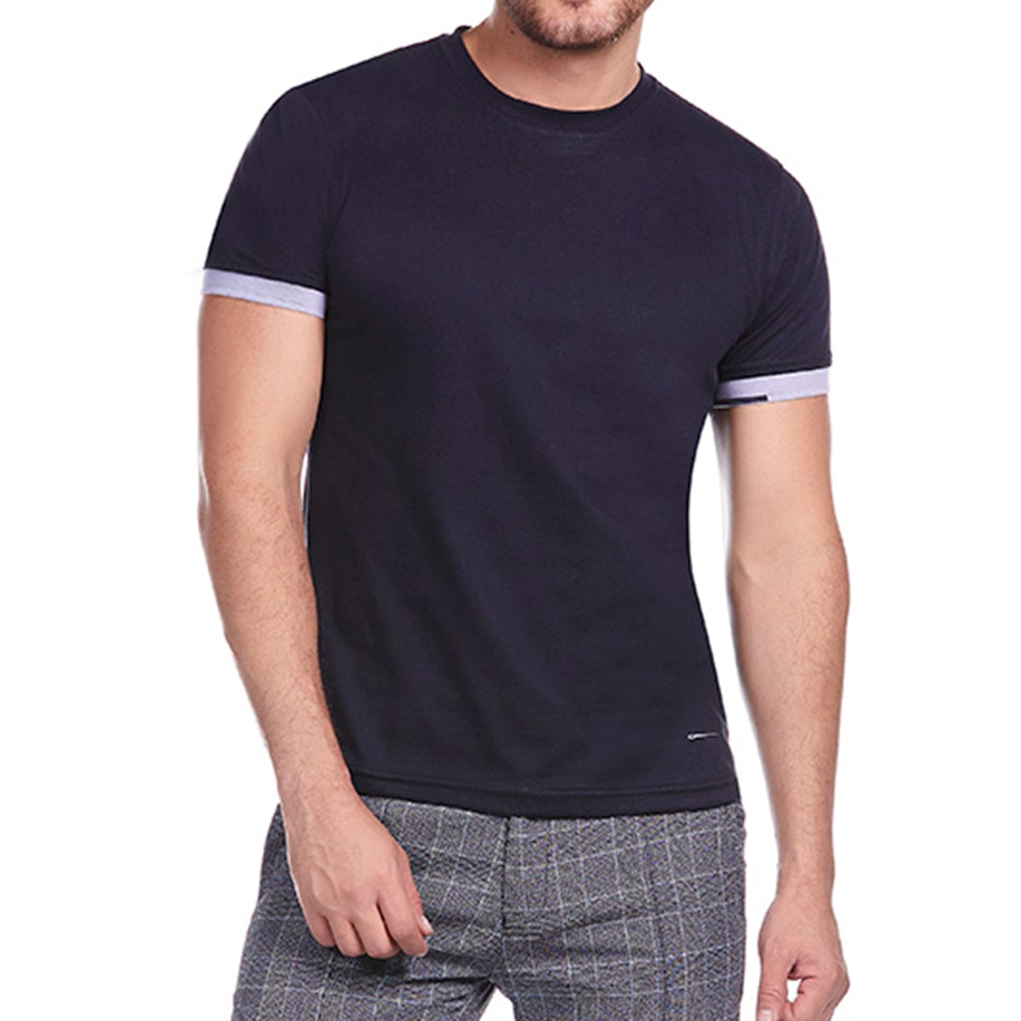 Playera Business Casual Cuello Redondo Slim Fit