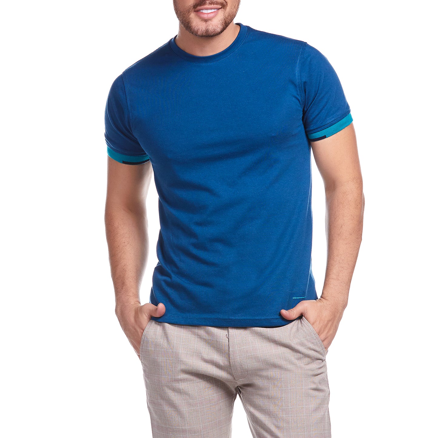 Playera Business Casual Cuello Redondo Slim Fit