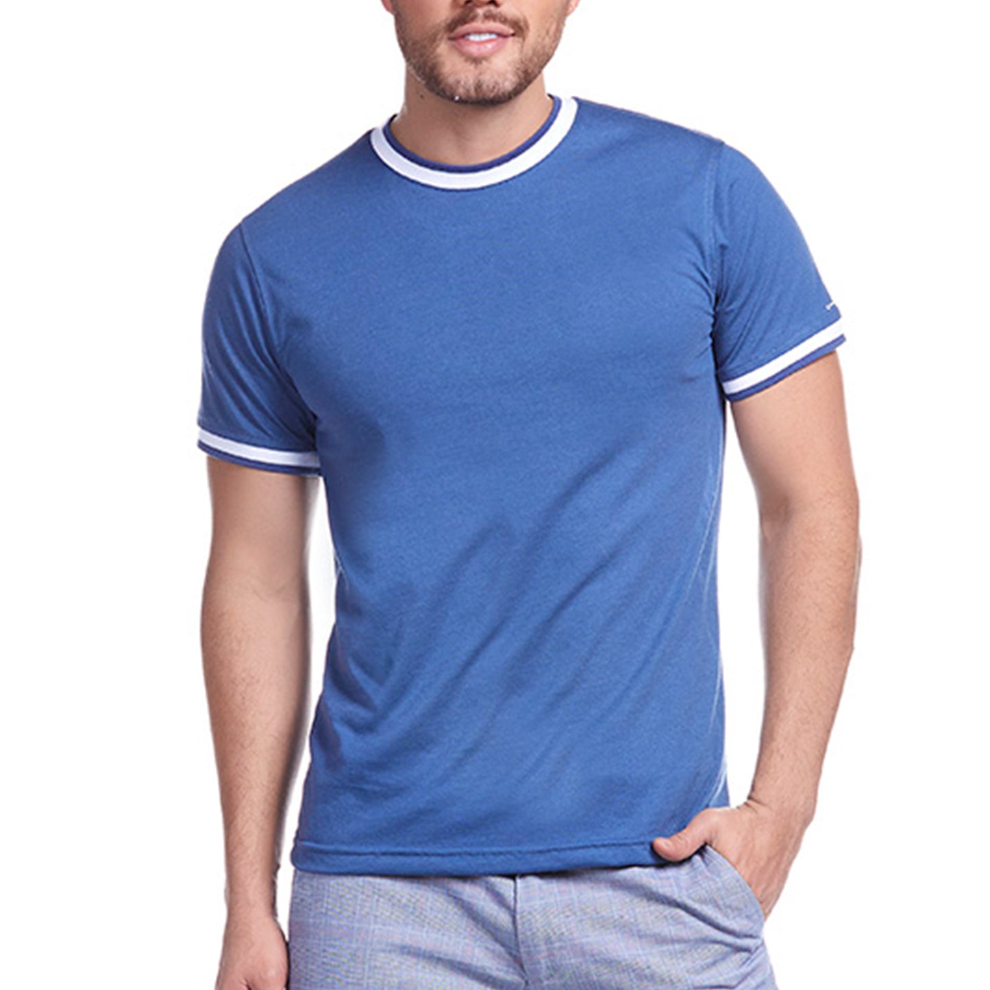 Playera Business Casual Cuello Redondo Slim Fit