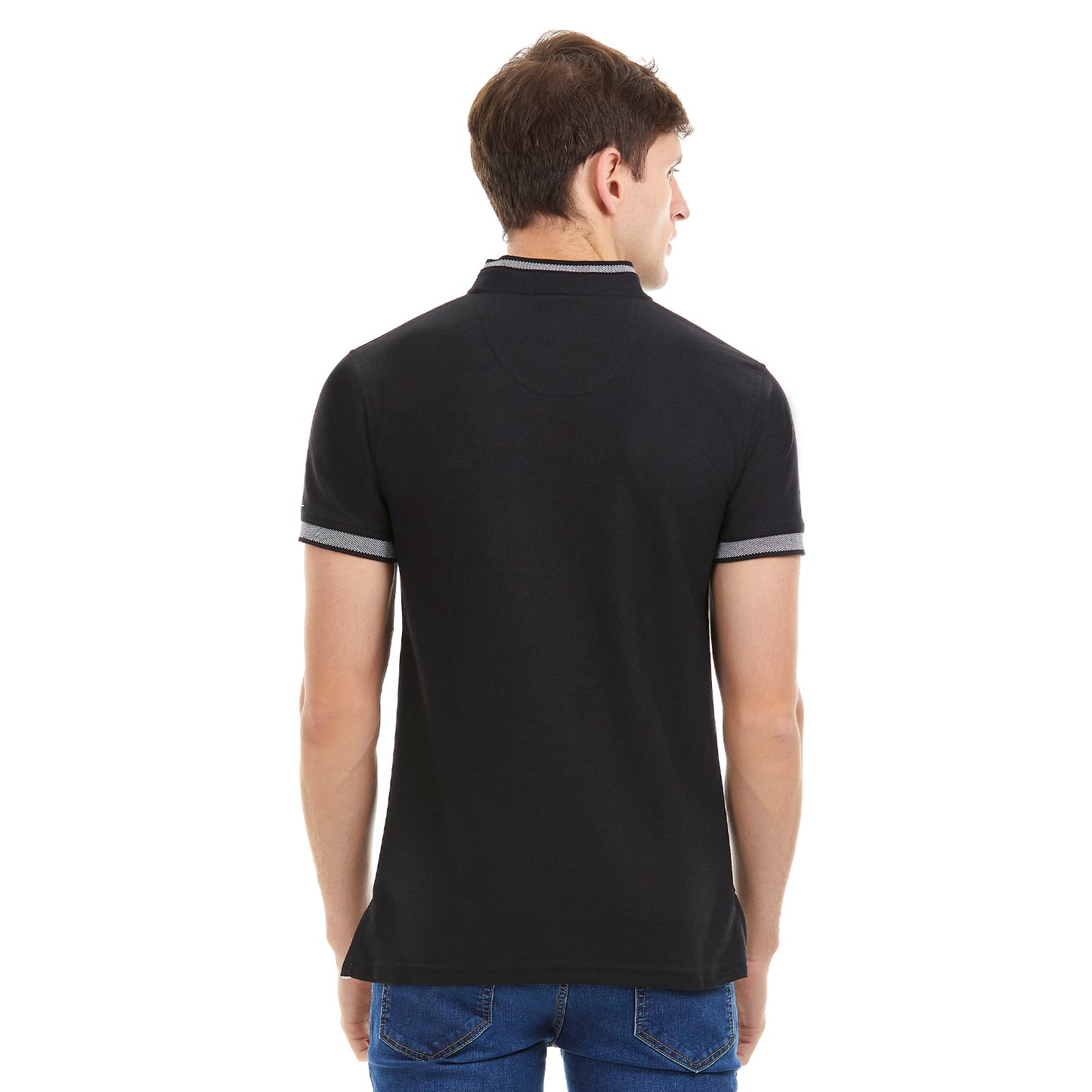 Playera Henley en tejido piqué Slim Fit