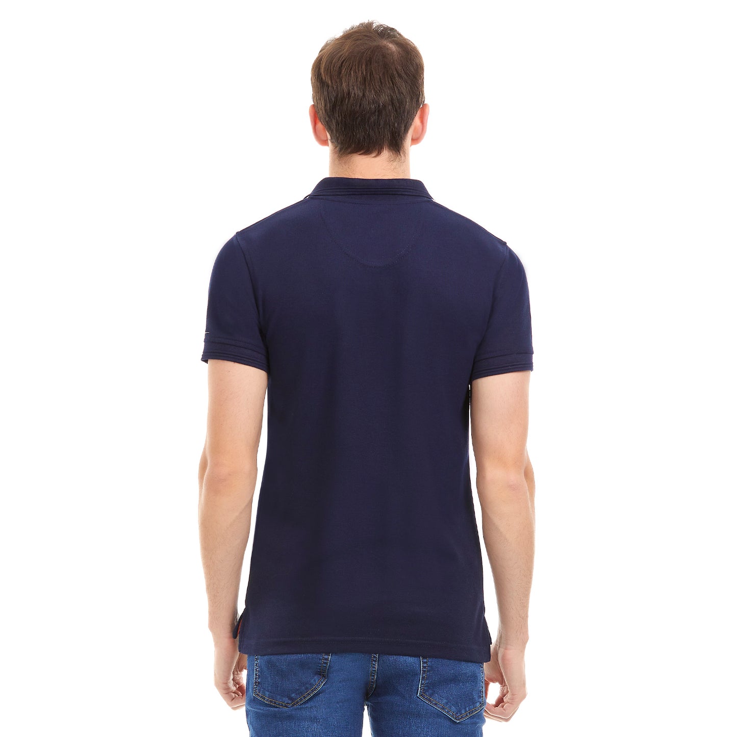 Playera polo business casual con bloque de rib en hombros Slim Fit