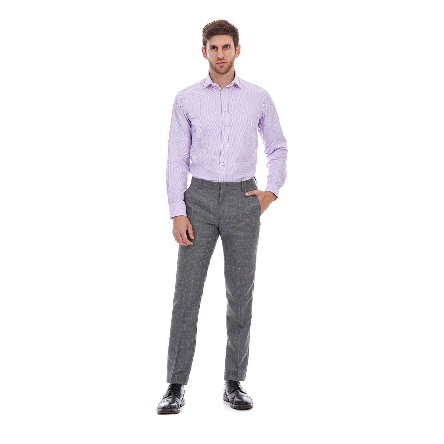 Pantalón separates en tejido a cuadros Slim Fit