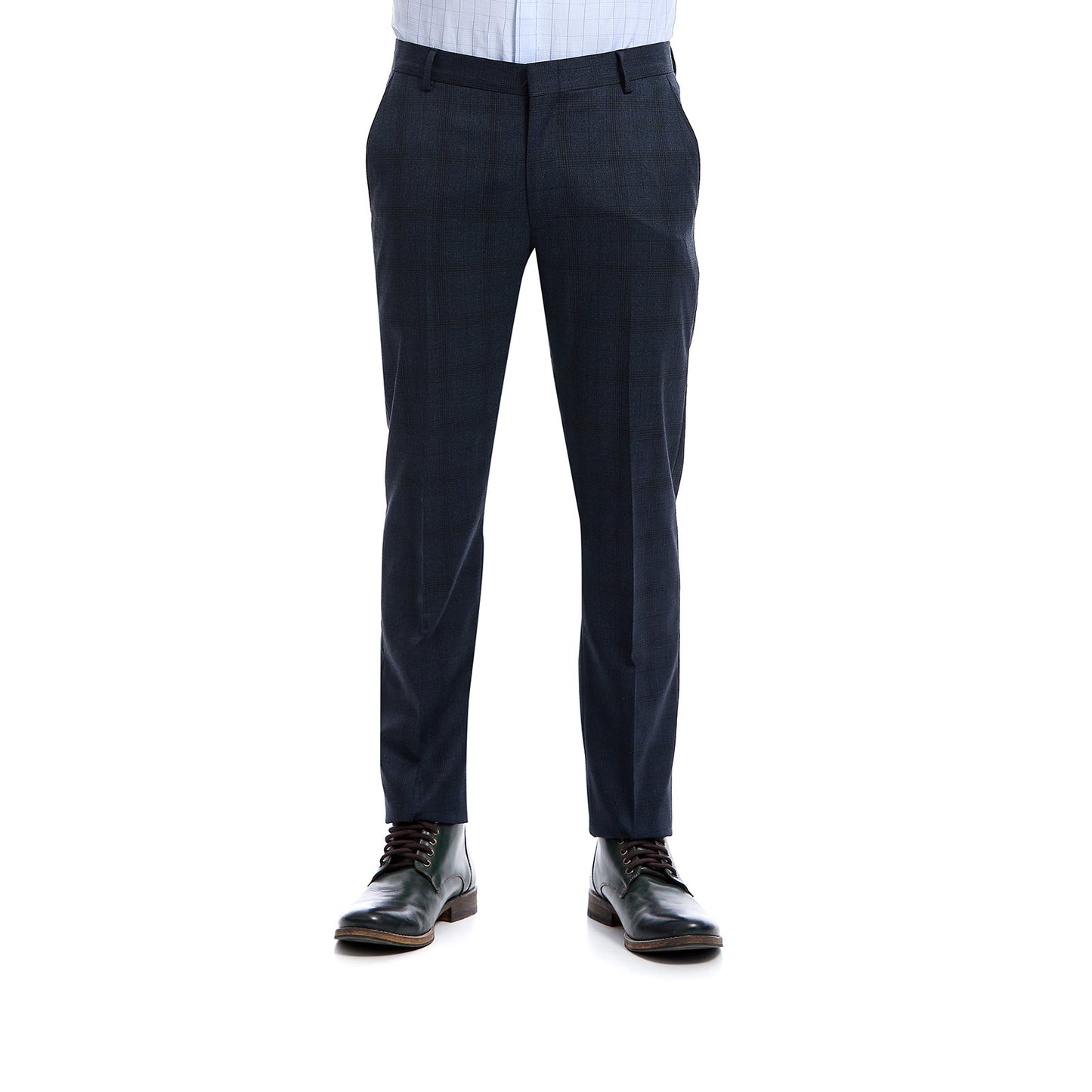 Pantalón Separates, en tejido a cuadros azul marino.